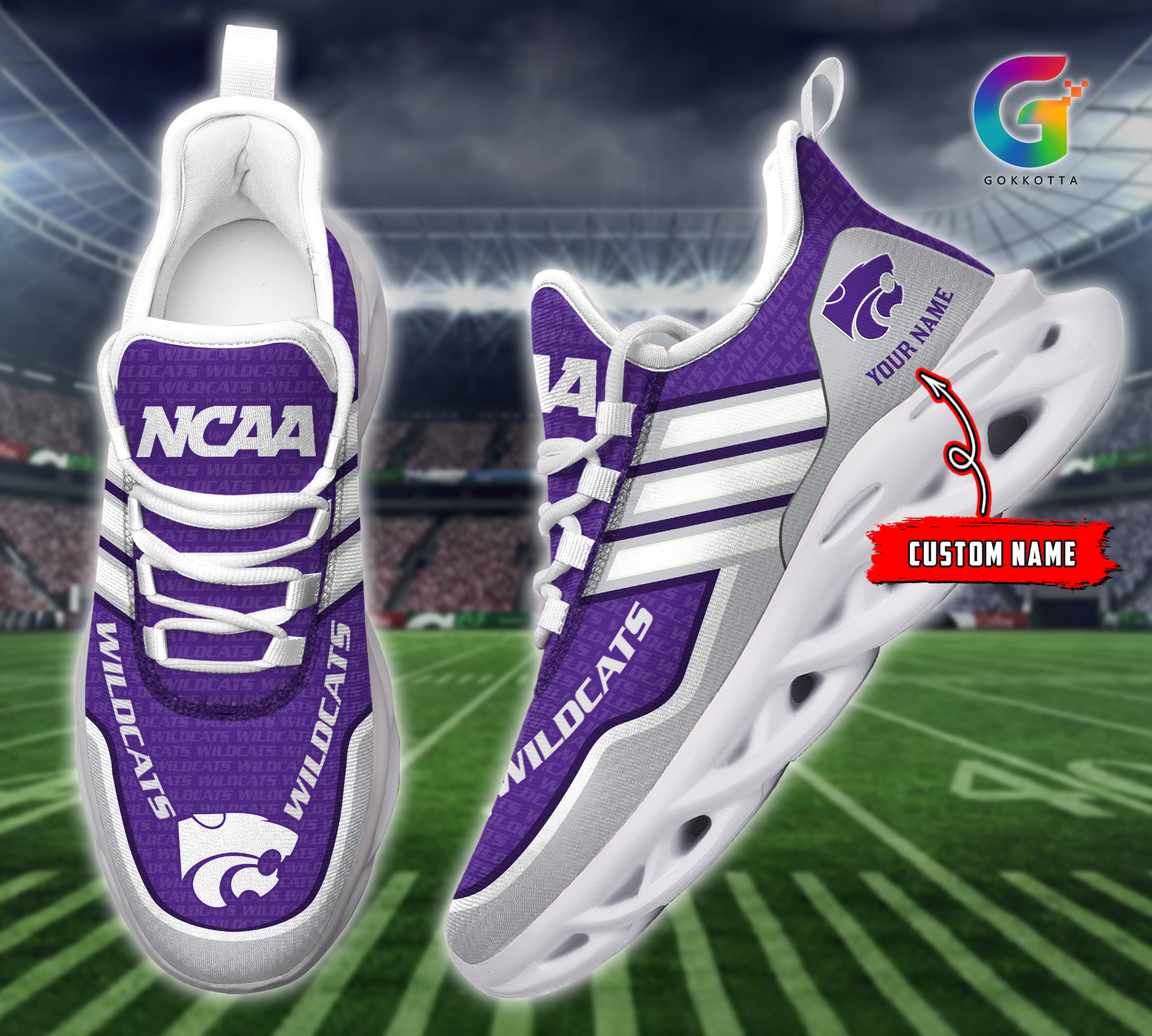 Kansas State Wildcats NCAA Max Soul Shoes Sneakers For Men And Women