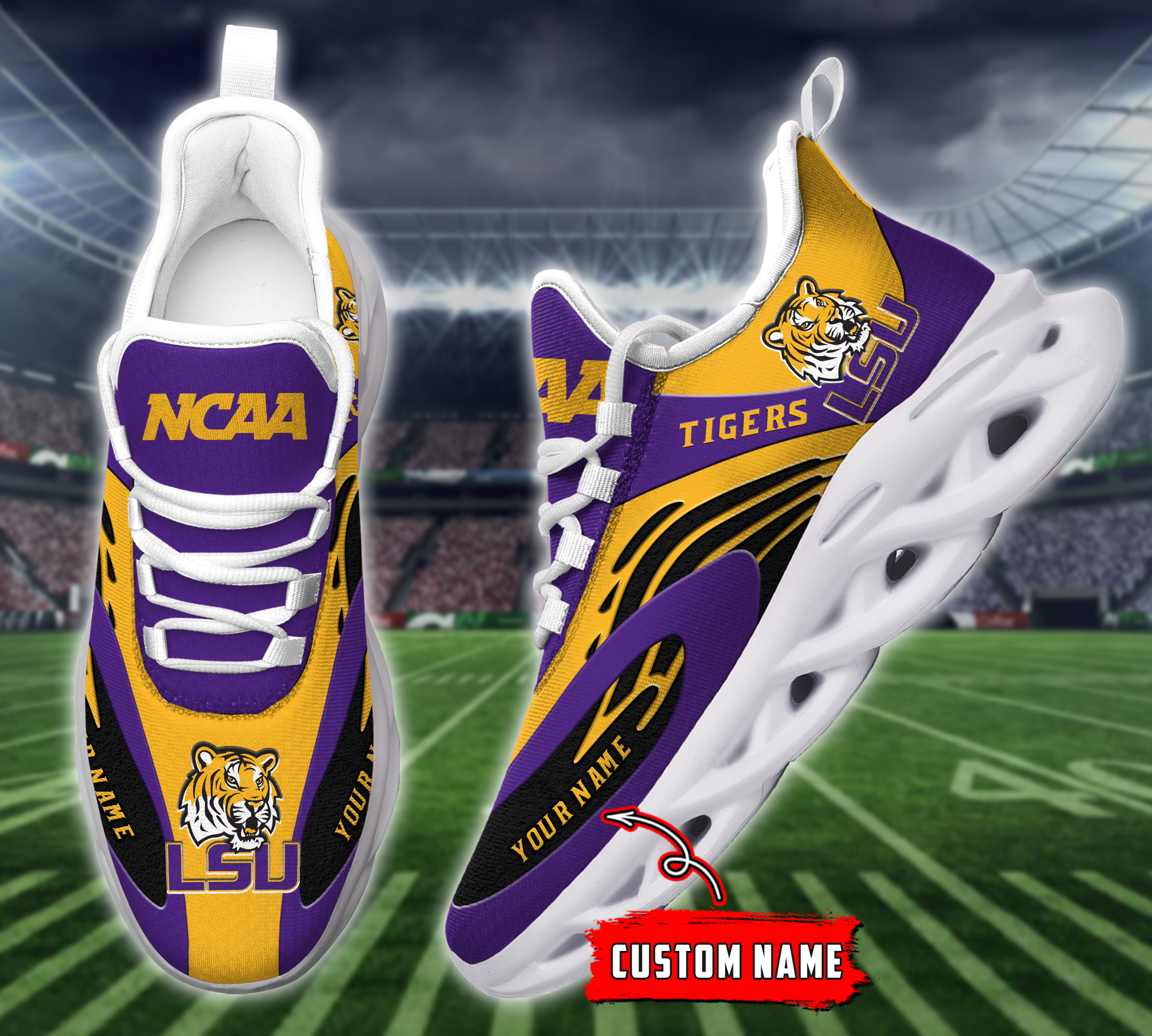 LSU Tigers NCAA Max Soul Shoes Sneakers For Men And Women
