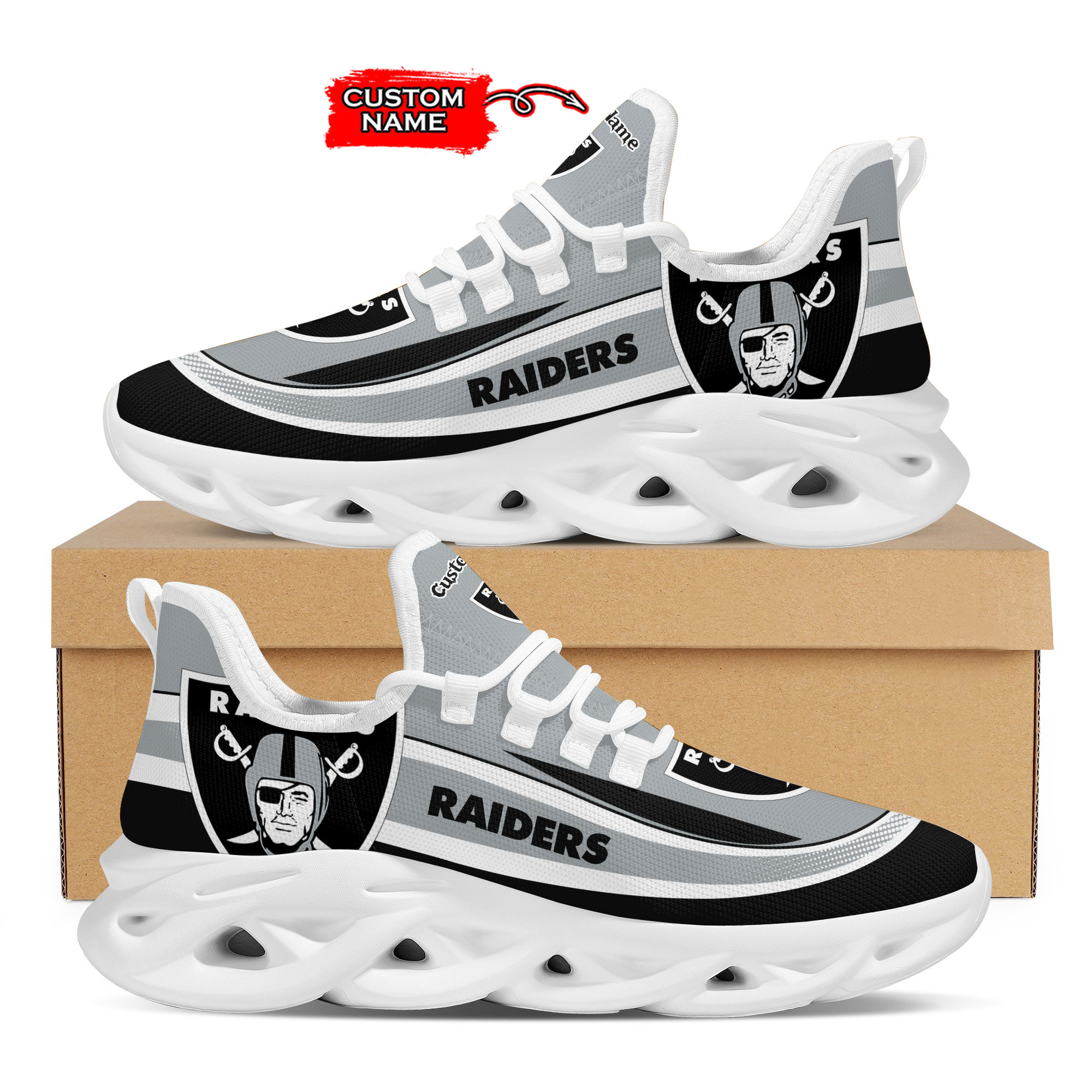 Las Vegas Raiders Max Soul Shoes Sneakers For Men And Women