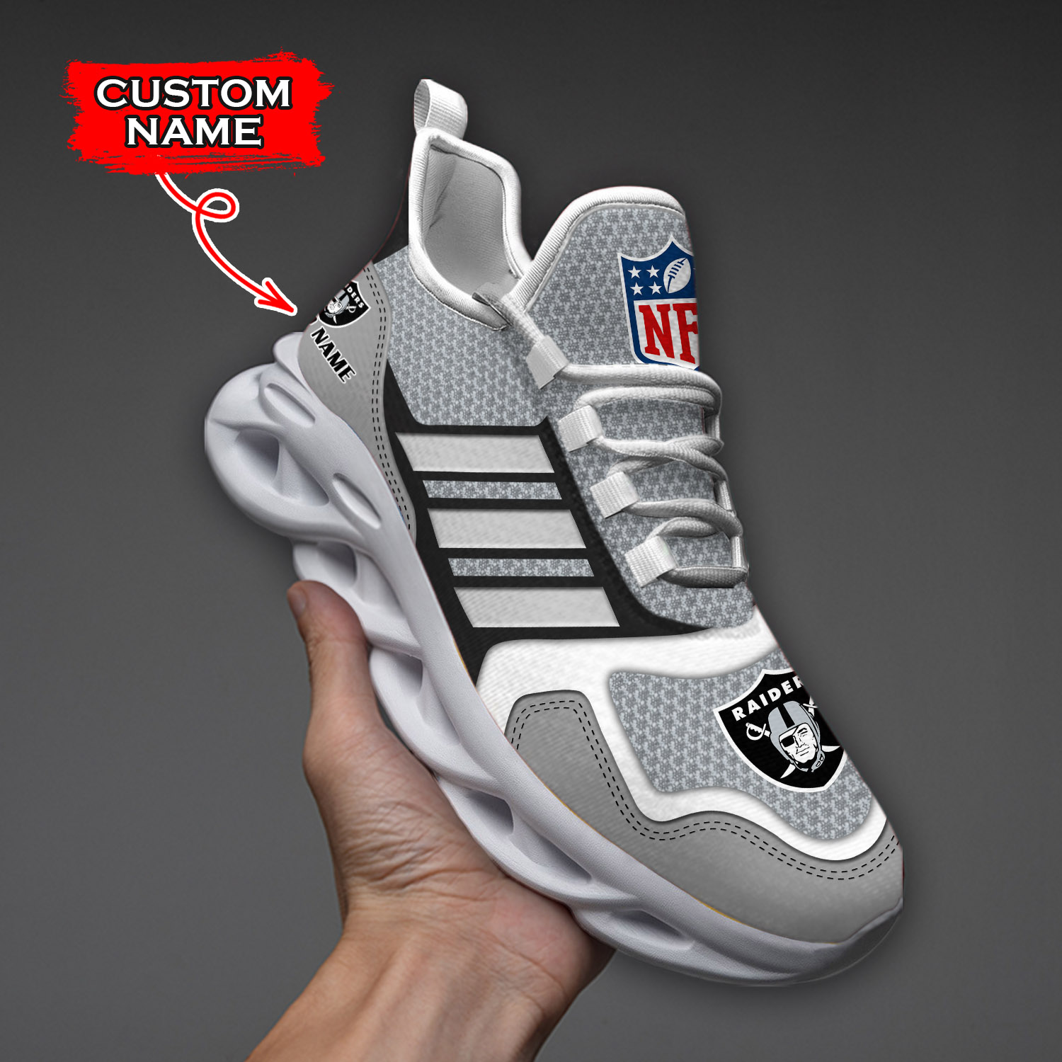 Las Vegas Raiders NFL Max Soul Shoes Sneakers For Men And Women
