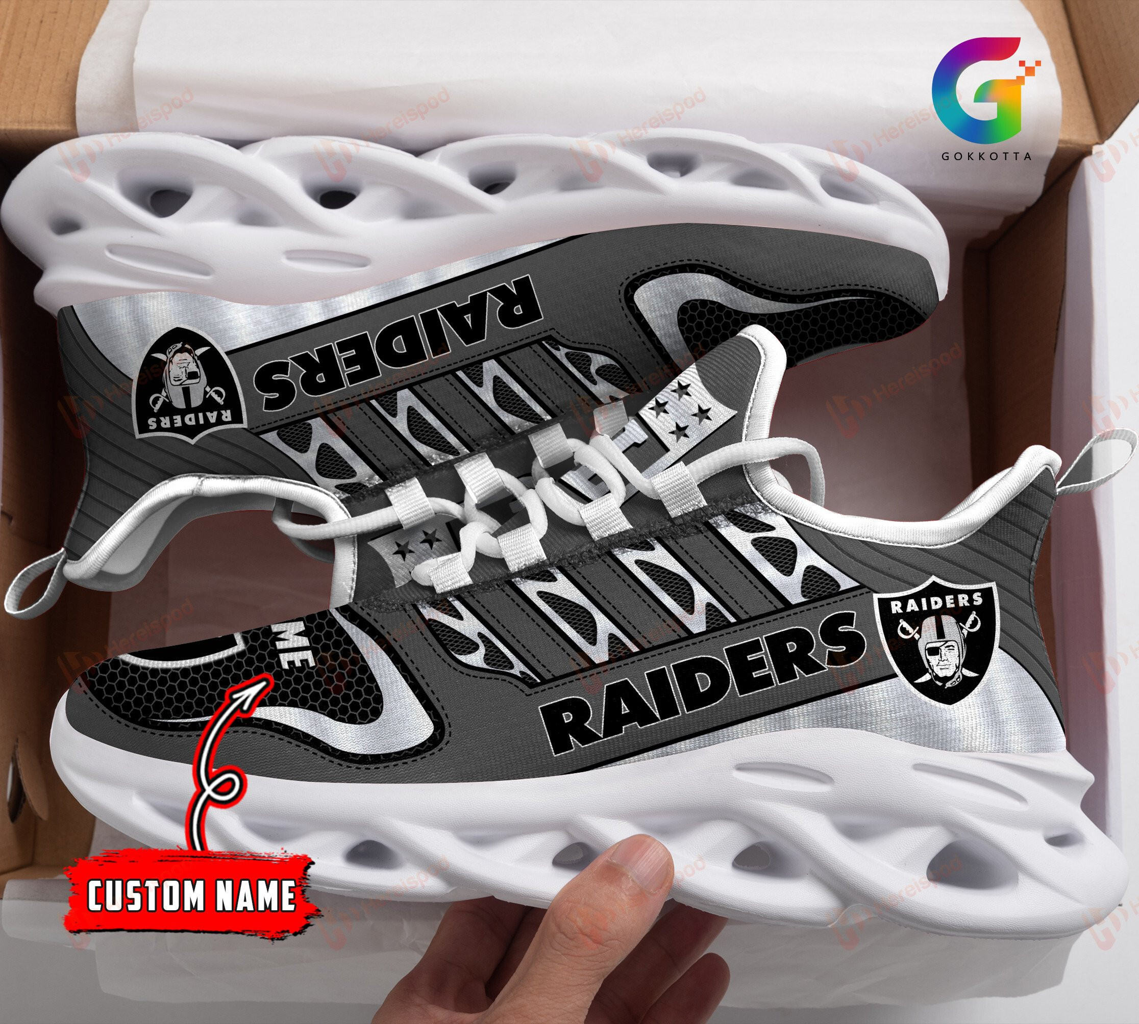 Las Vegas Raiders NFL Max Soul Shoes Sneakers For Men And Women