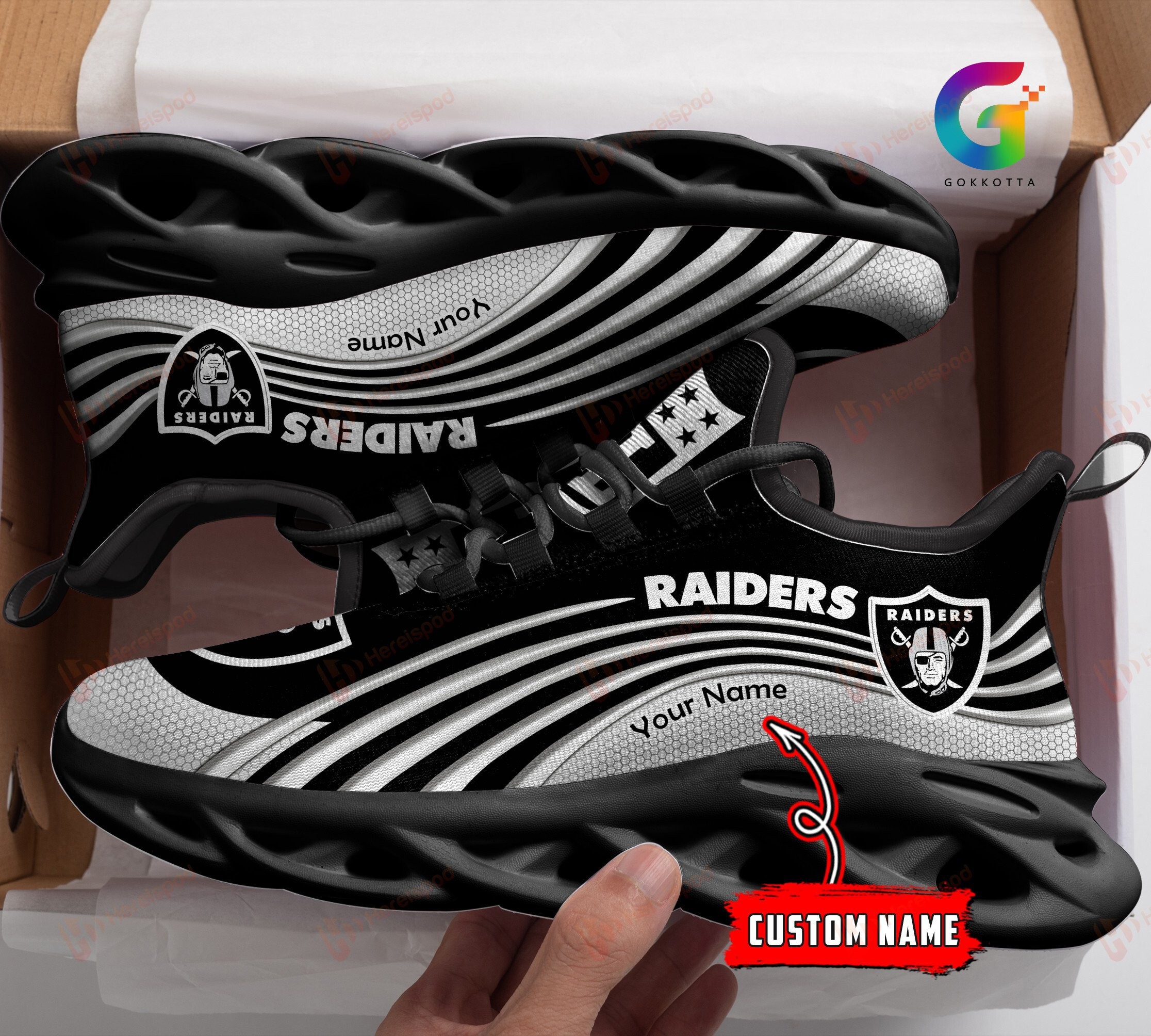 Las Vegas Raiders NFL Max Soul Shoes Sneakers For Men And Women