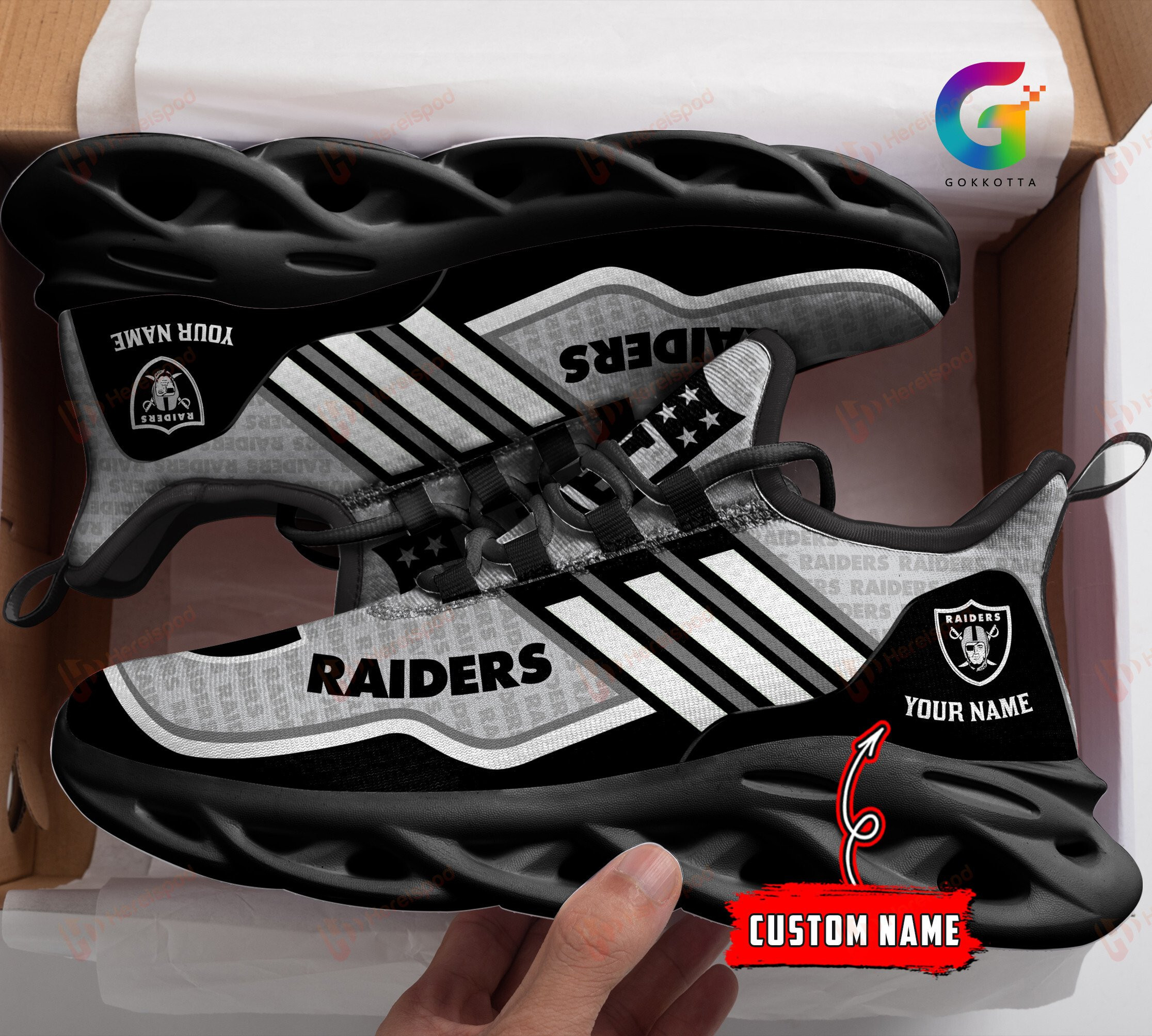 Las Vegas Raiders NFL Max Soul Shoes Sneakers For Men And Women
