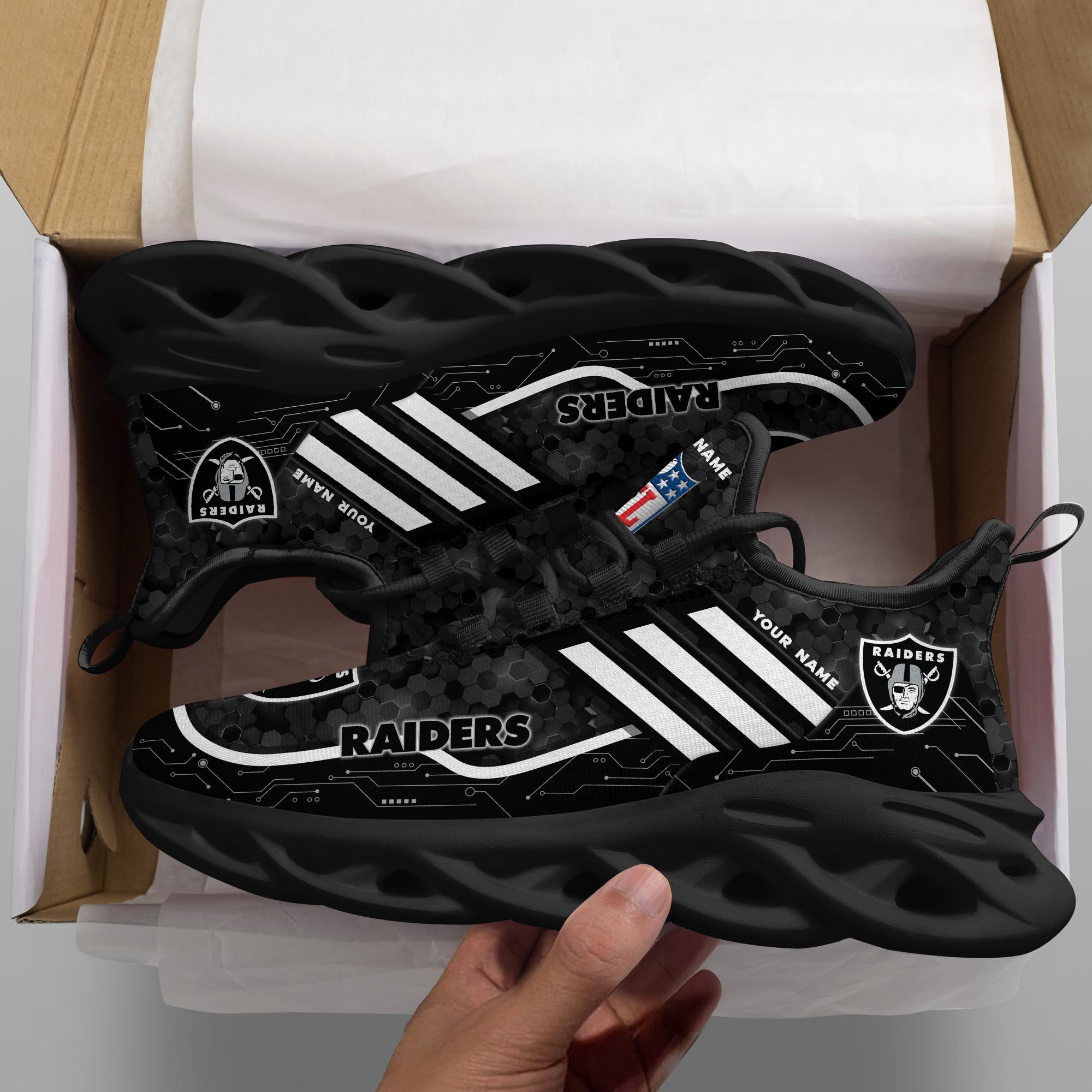 Las Vegas Raiders NFL Max Soul Shoes Sneakers For Men And Women