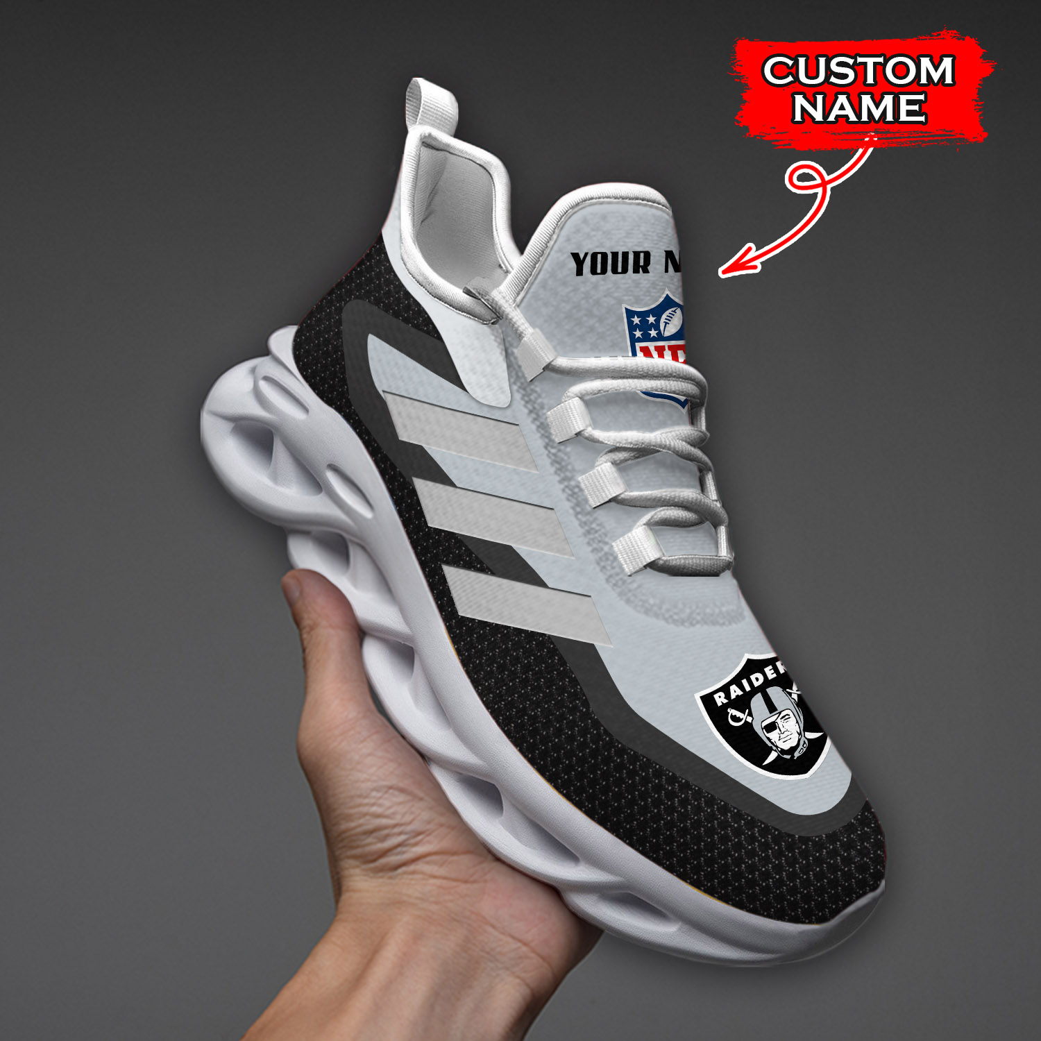 Las Vegas Raiders NFL Max Soul Shoes Sneakers For Men And Women