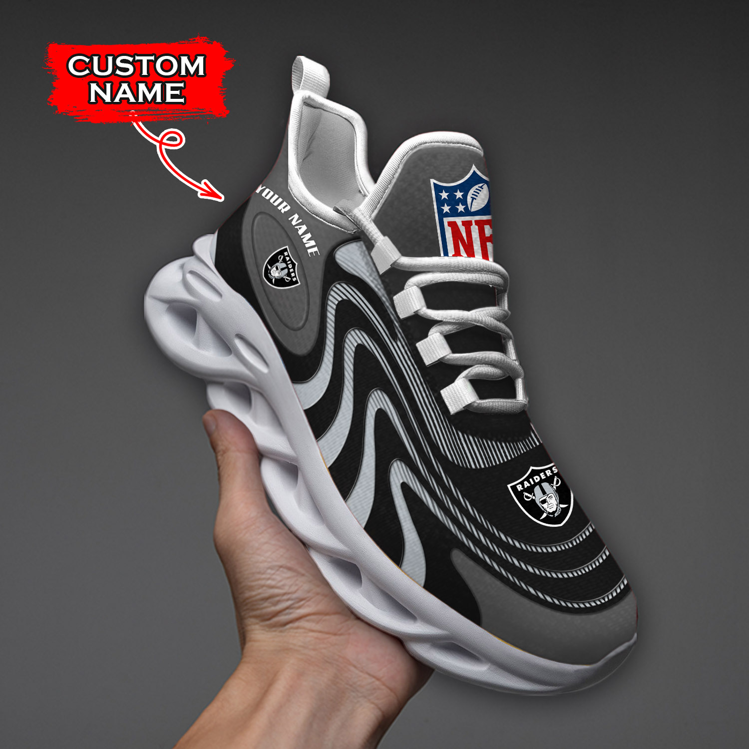 Las Vegas Raiders NFL Max Soul Shoes Sneakers For Men And Women