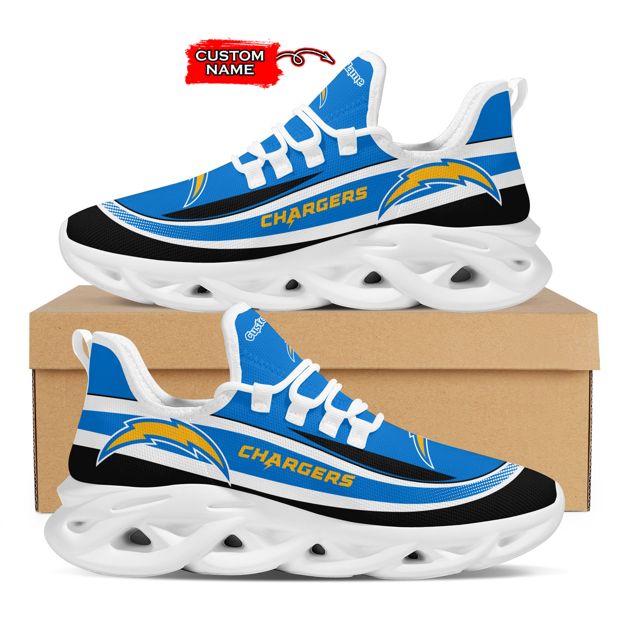 Los Angeles Chargers Max Soul Shoes Sneakers For Men And Women
