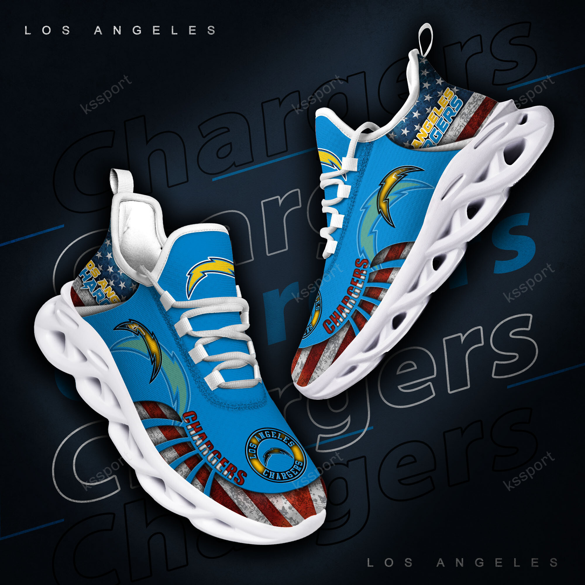 Los Angeles Chargers NFL Max Soul Shoes Sneakers For Men And Women