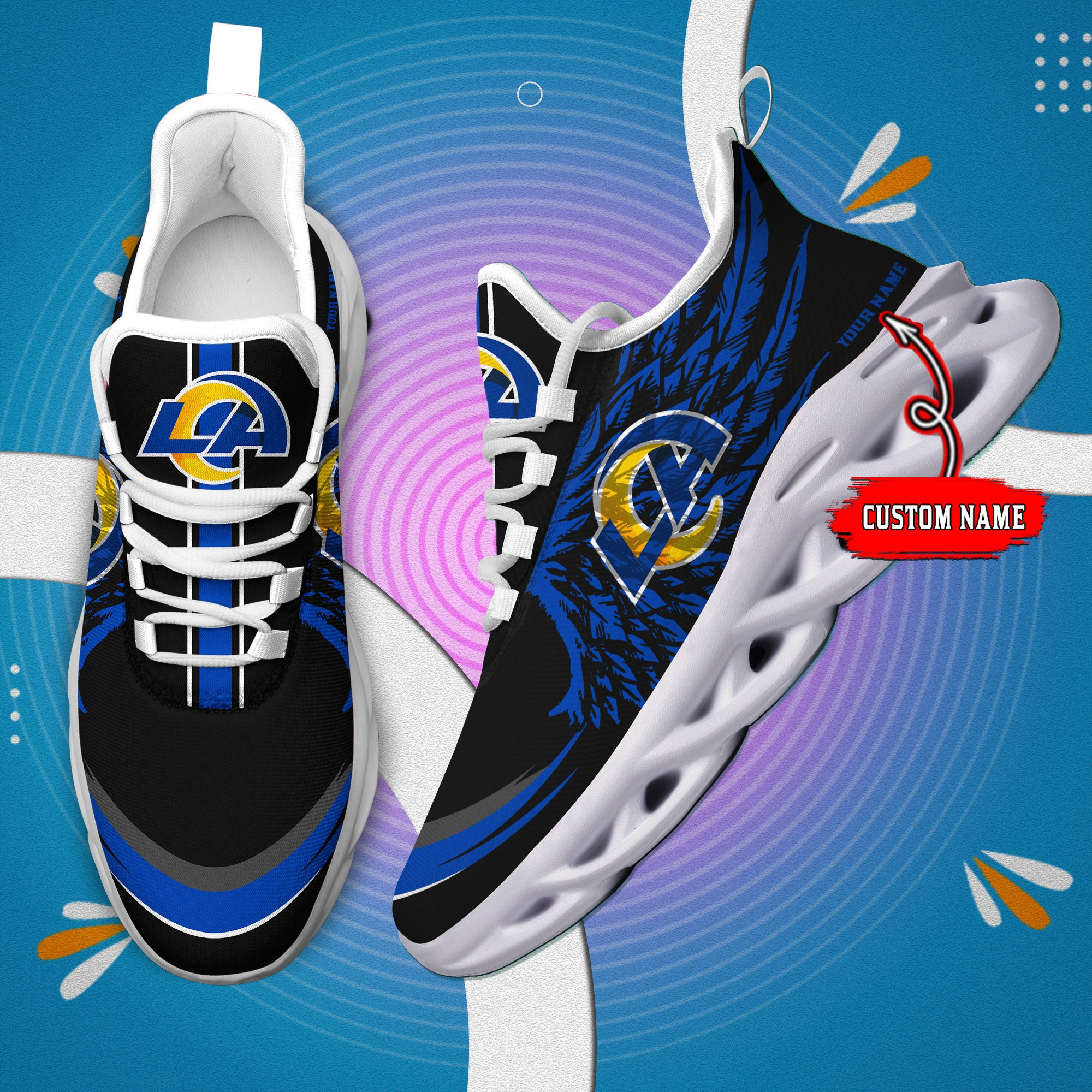 Los Angeles Rams NFL Max Soul Shoes Sneakers For Men And Women