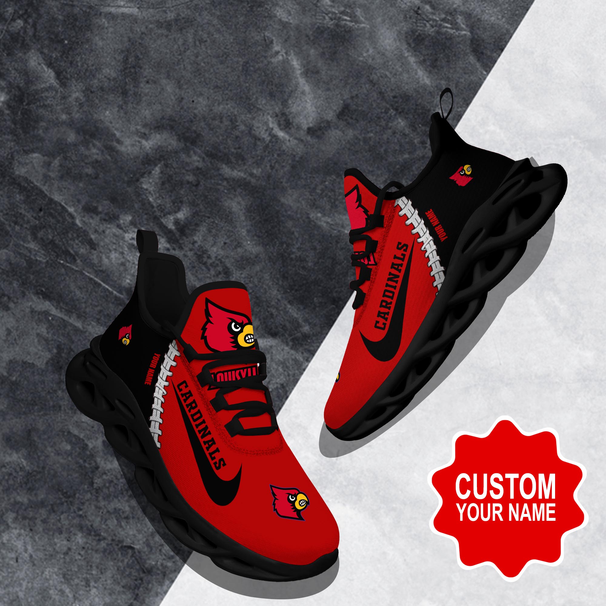 Louisville Cardinals Max Soul Shoes Sneakers For Men And Women