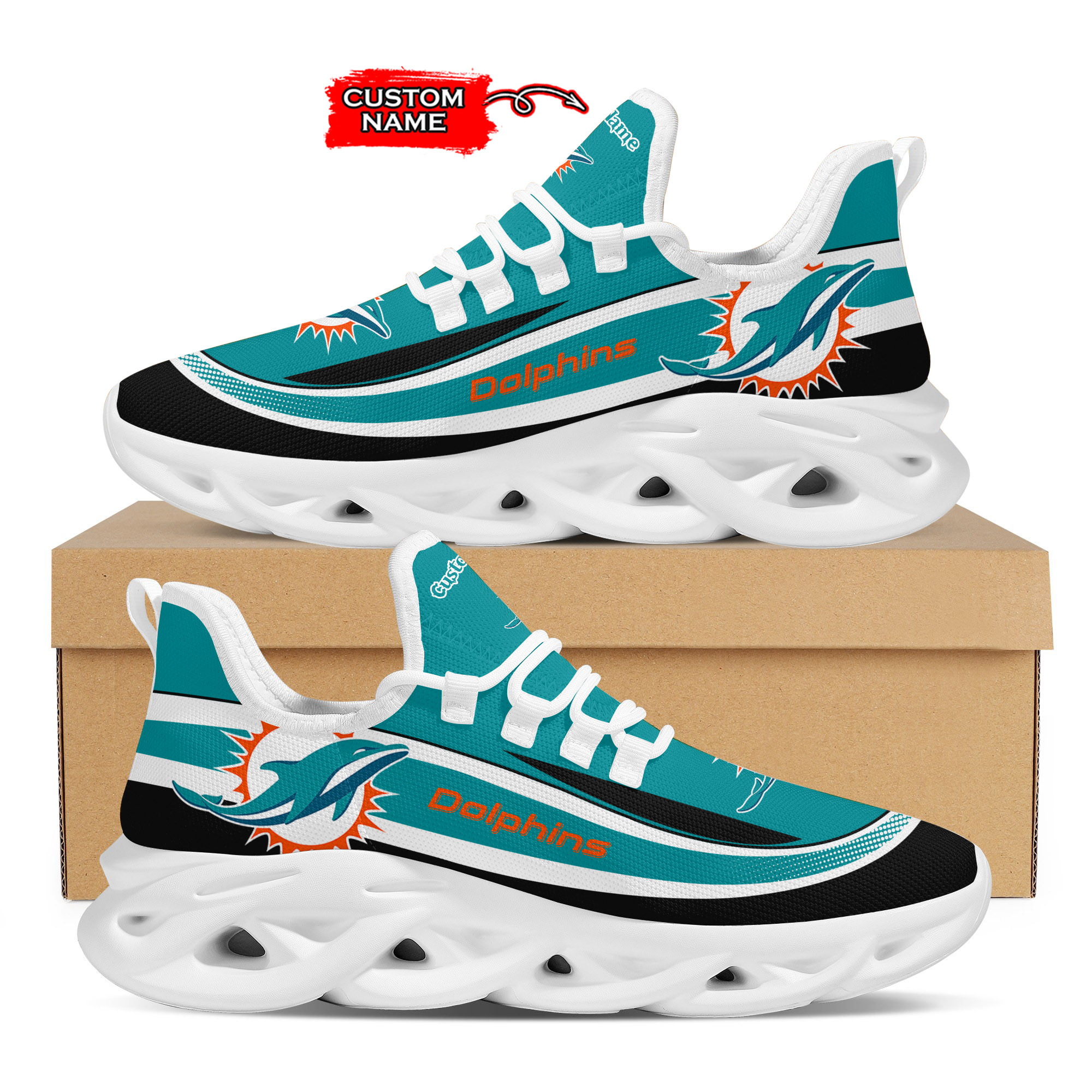 Miami Dolphins Max Soul Shoes Sneakers For Men And Women