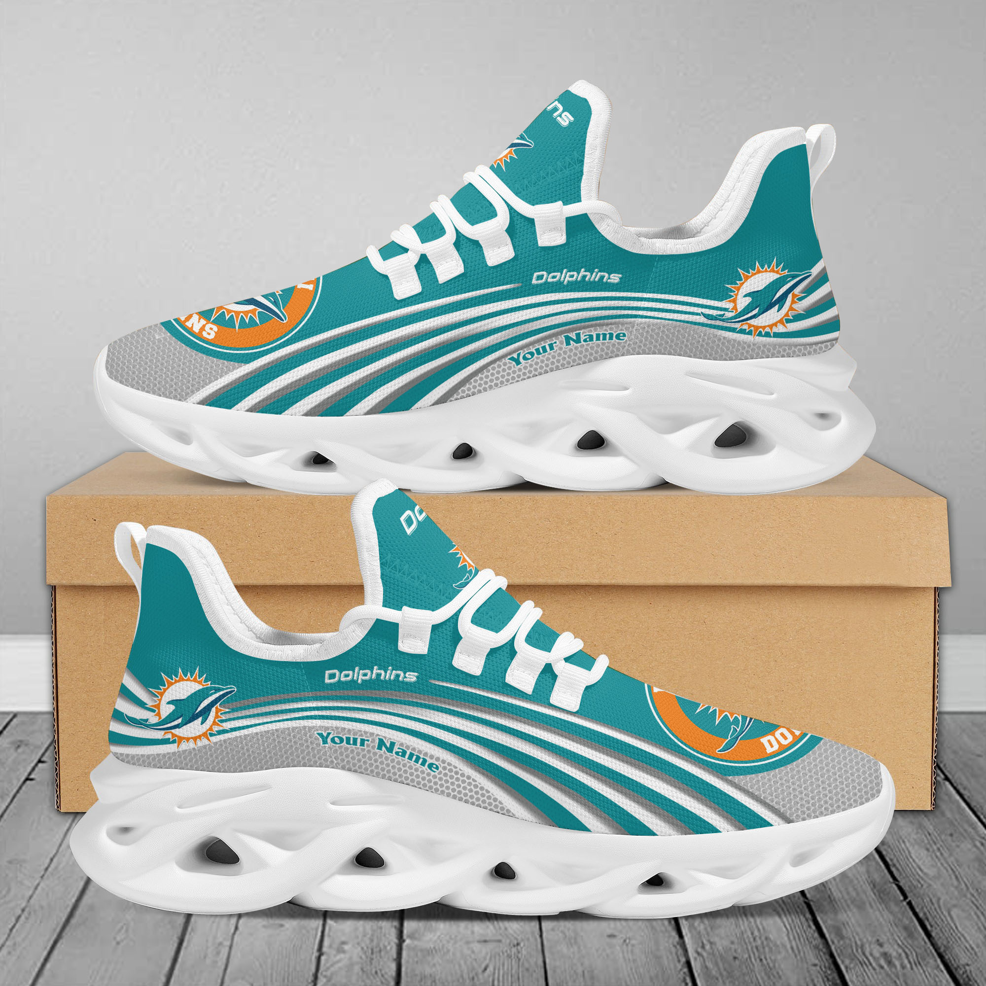 Miami Dolphins Max Soul Shoes Sneakers For Men And Women