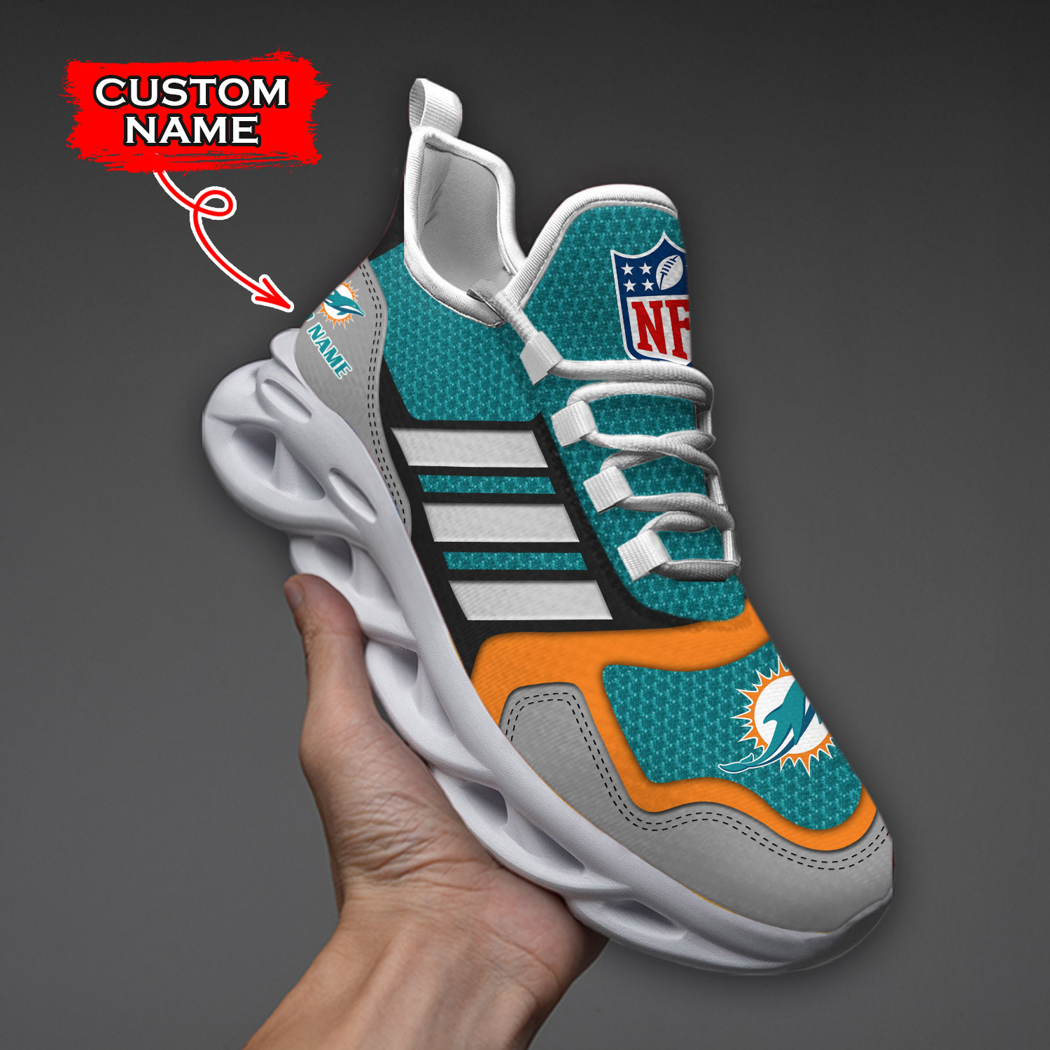 Miami Dolphins NFL Max Soul Shoes Sneakers For Men And Women