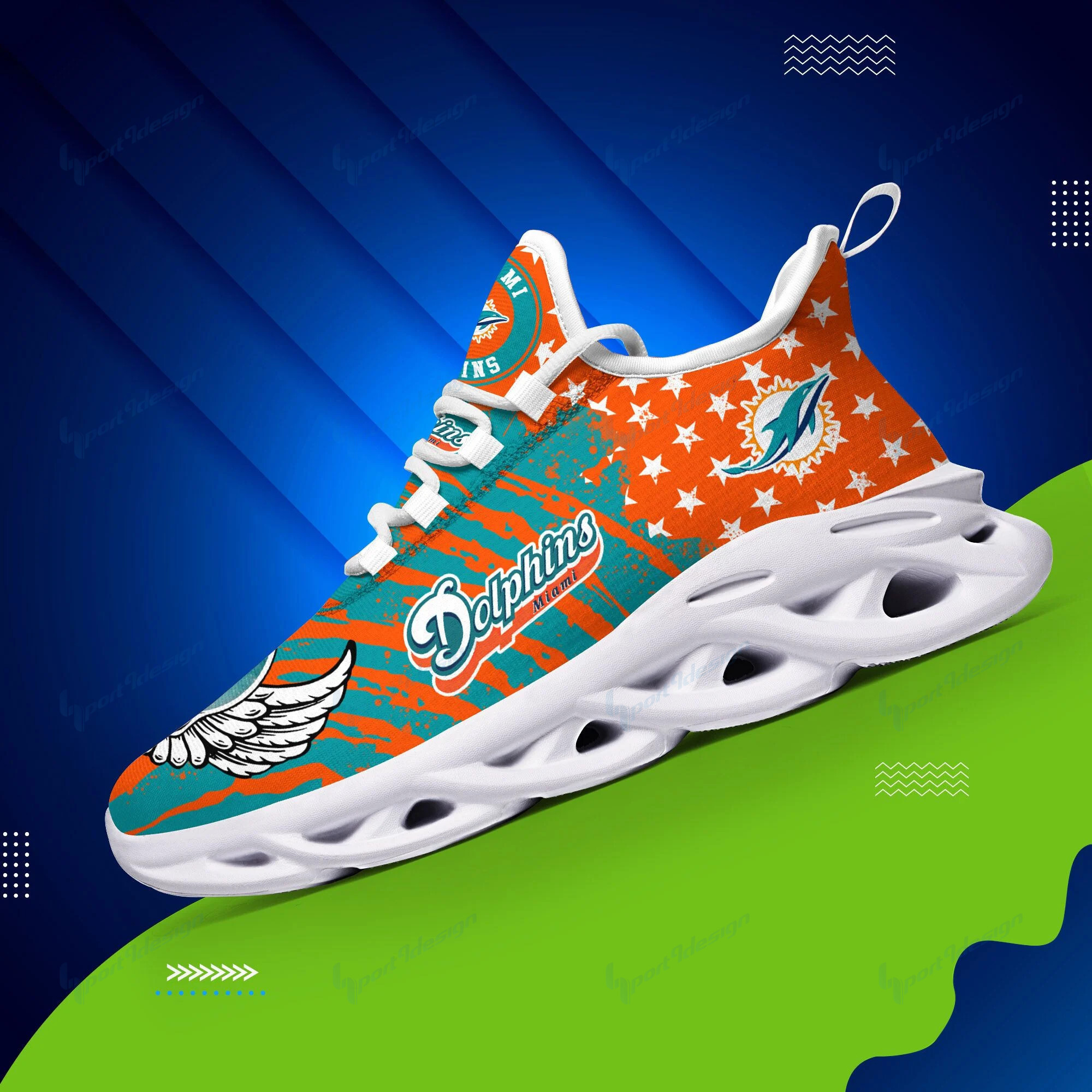Miami Dolphins NFL Max Soul Shoes Sneakers For Men And Women