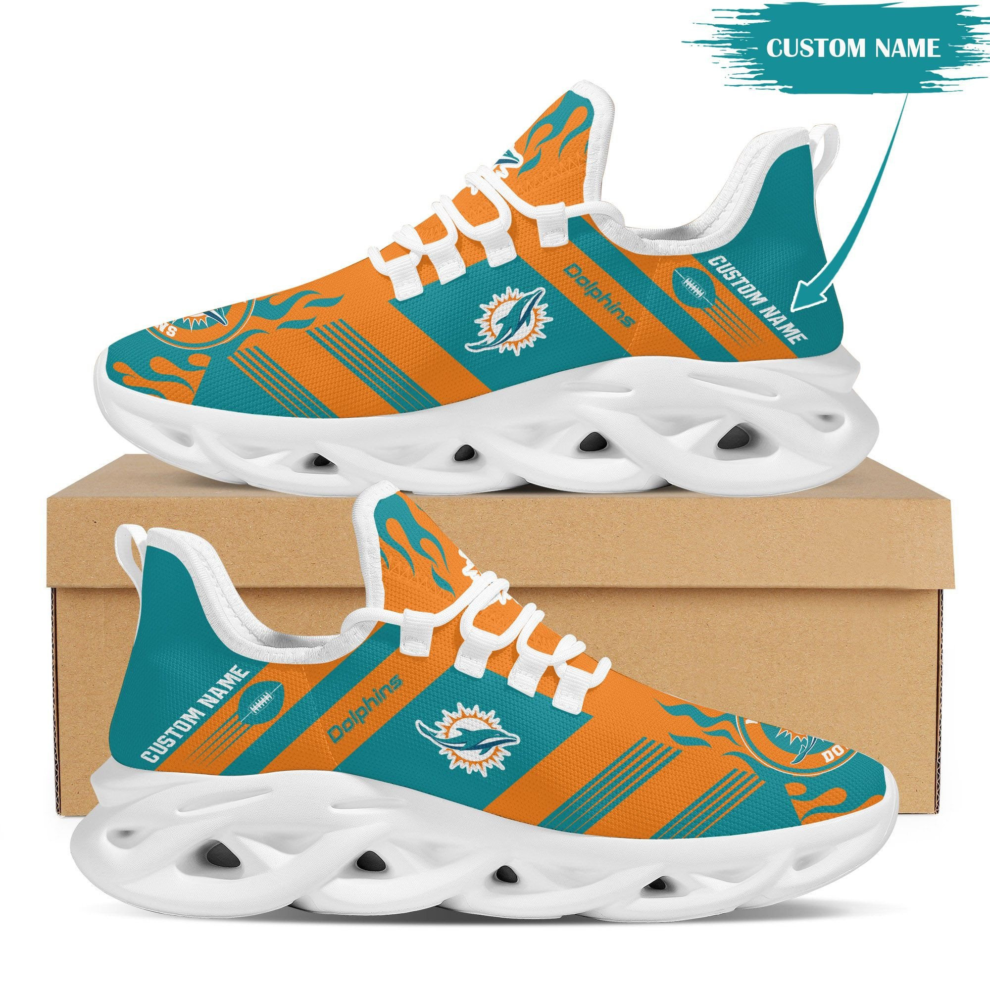 Miami Dolphins NFL Max Soul Shoes Sneakers For Men And Women