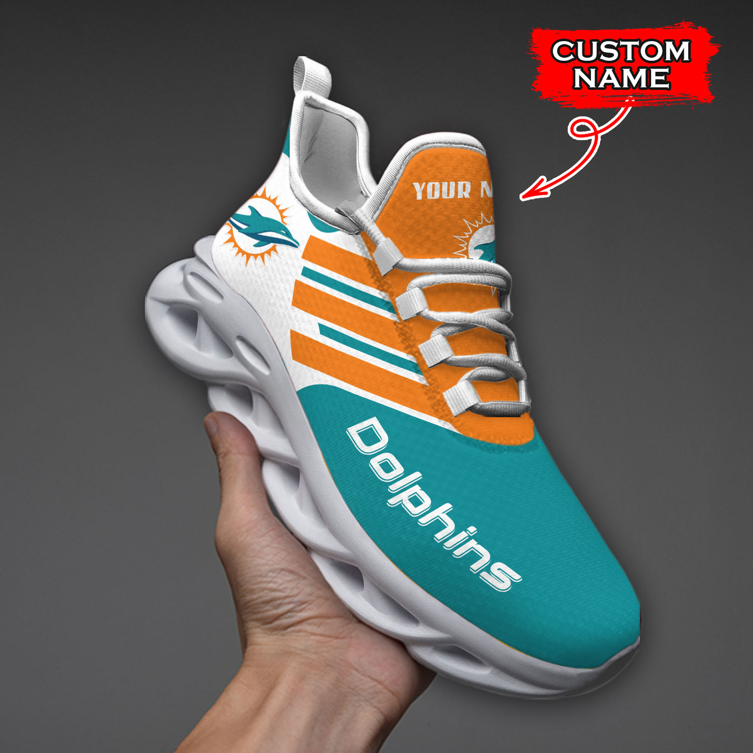 Miami Dolphins NFL Max Soul Shoes Sneakers For Men And Women