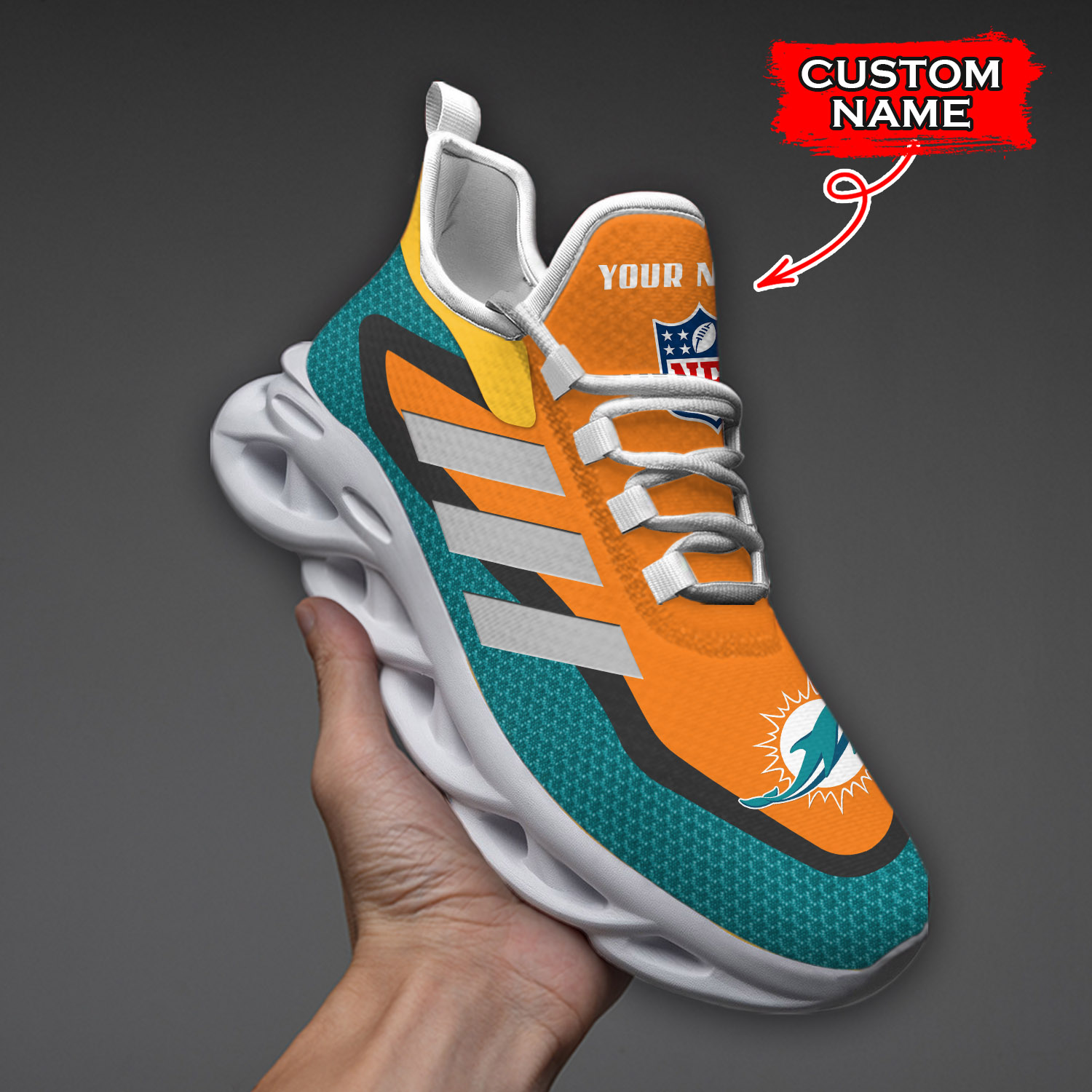 Miami Dolphins NFL Max Soul Shoes Sneakers For Men And Women
