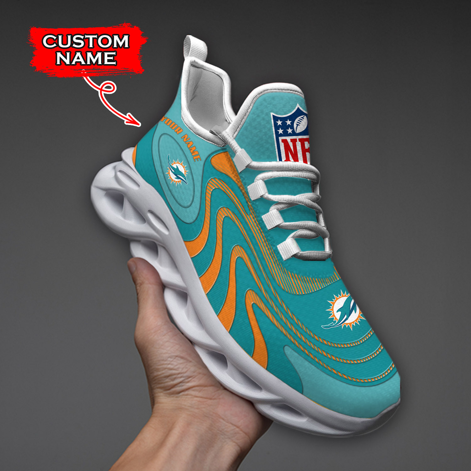 Miami Dolphins NFL Max Soul Shoes Sneakers For Men And Women
