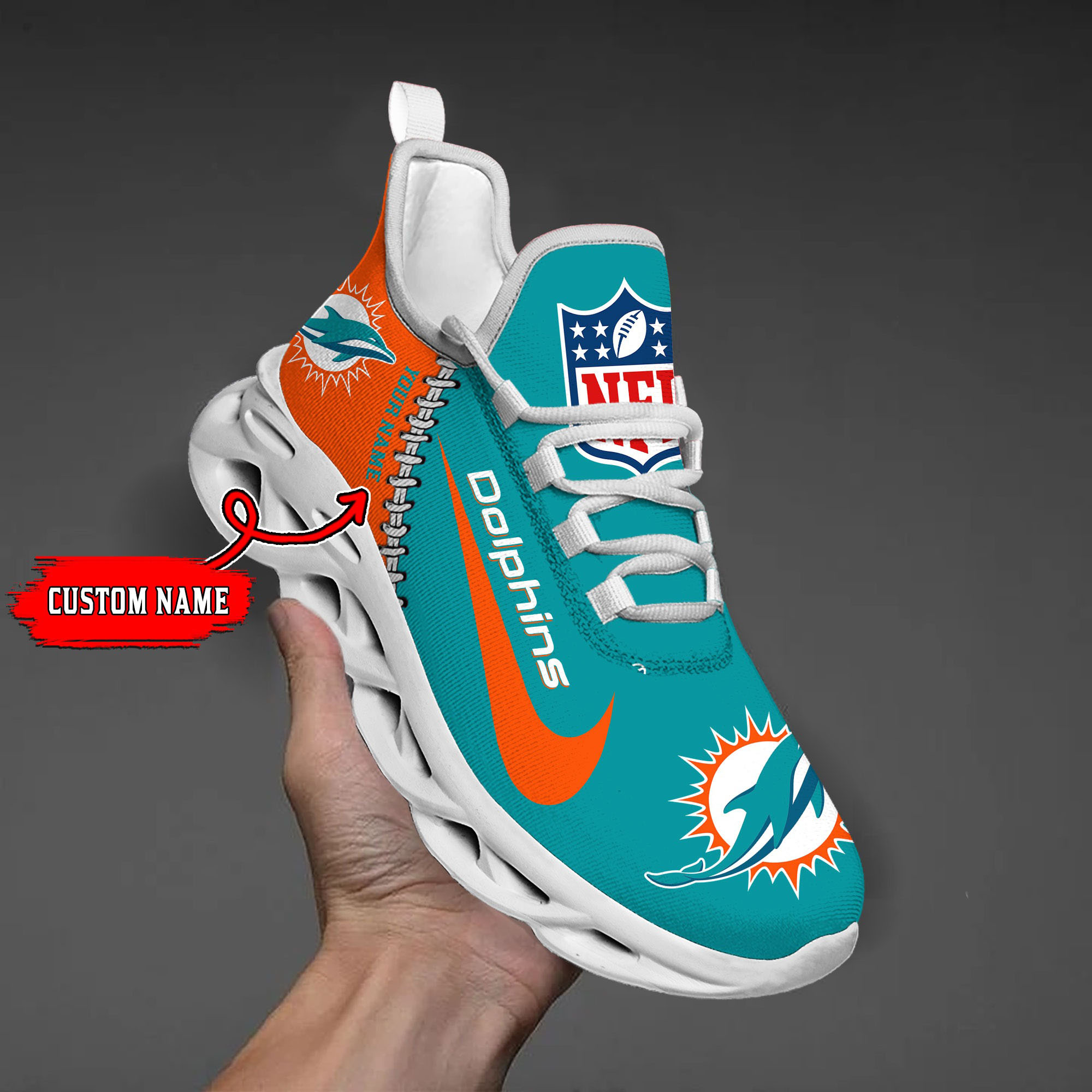 Miami Dolphins NFL Max Soul Shoes Sneakers For Men And Women