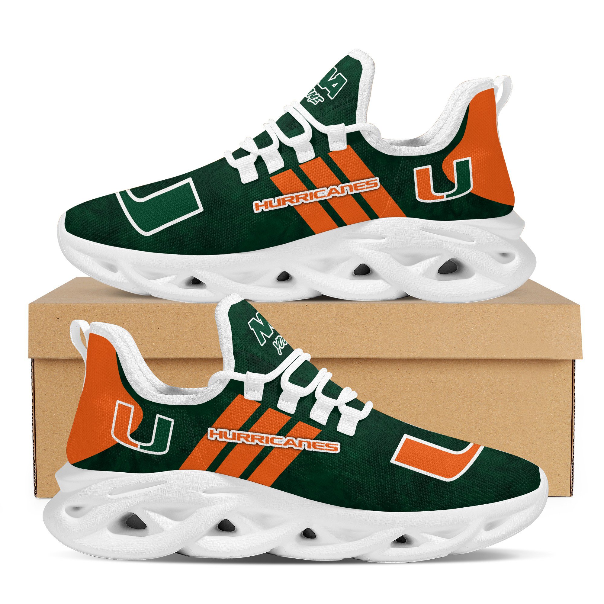 Miami Hurricanes Max Soul Shoes Sneakers For Men And Women