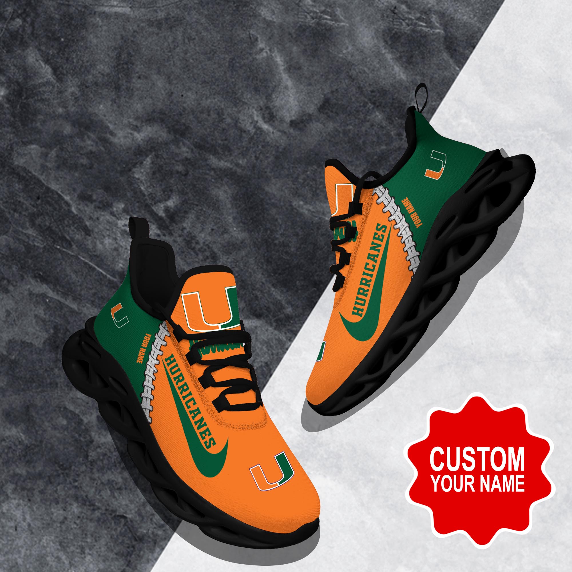 Miami Hurricanes Max Soul Shoes Sneakers For Men And Women