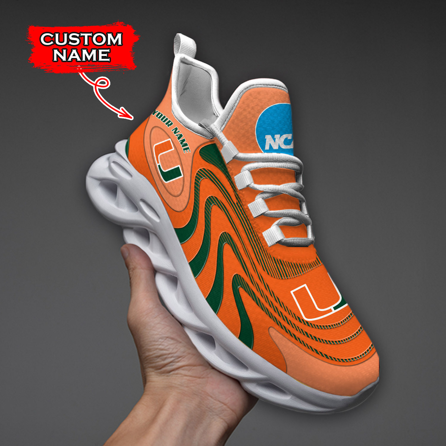 Miami Hurricanes NCAA Max Soul Shoes Sneakers For Men And Women