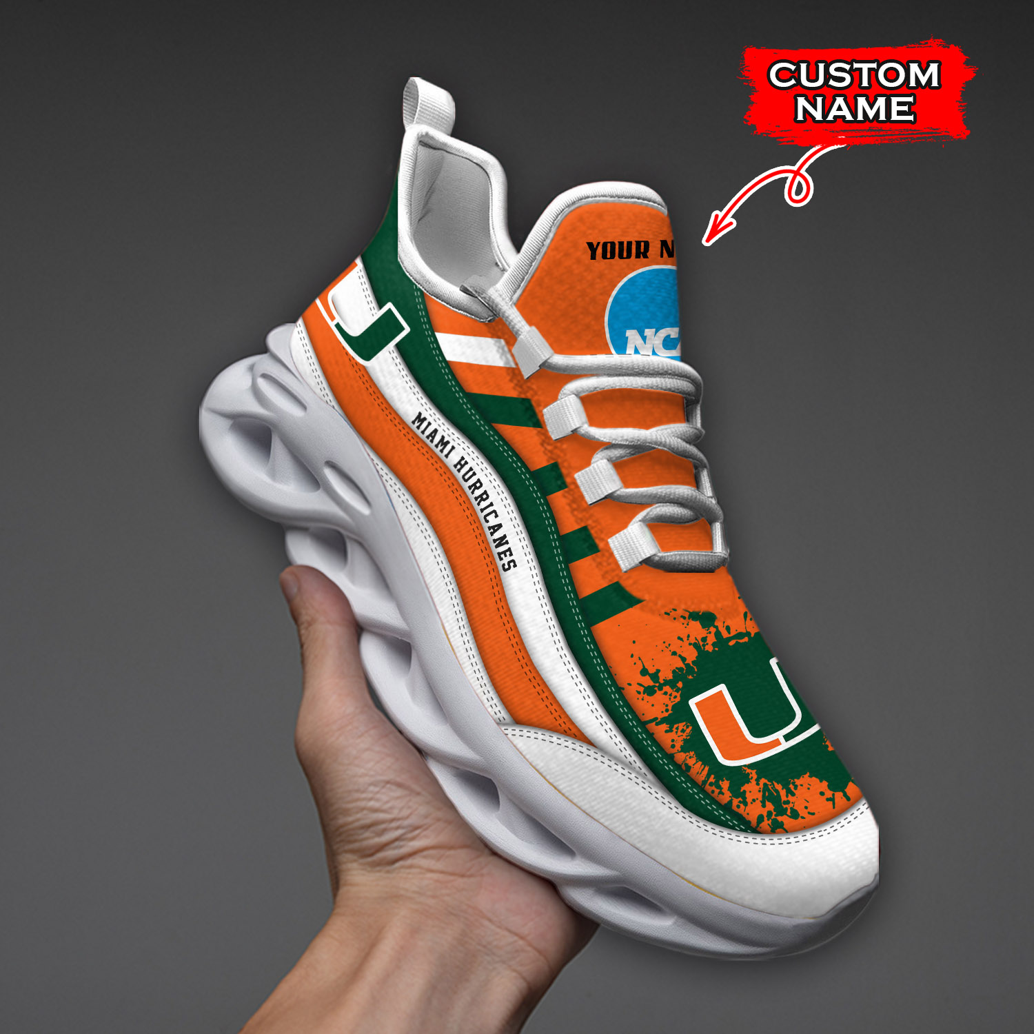 Miami Hurricanes NCAA Max Soul Shoes Sneakers For Men And Women