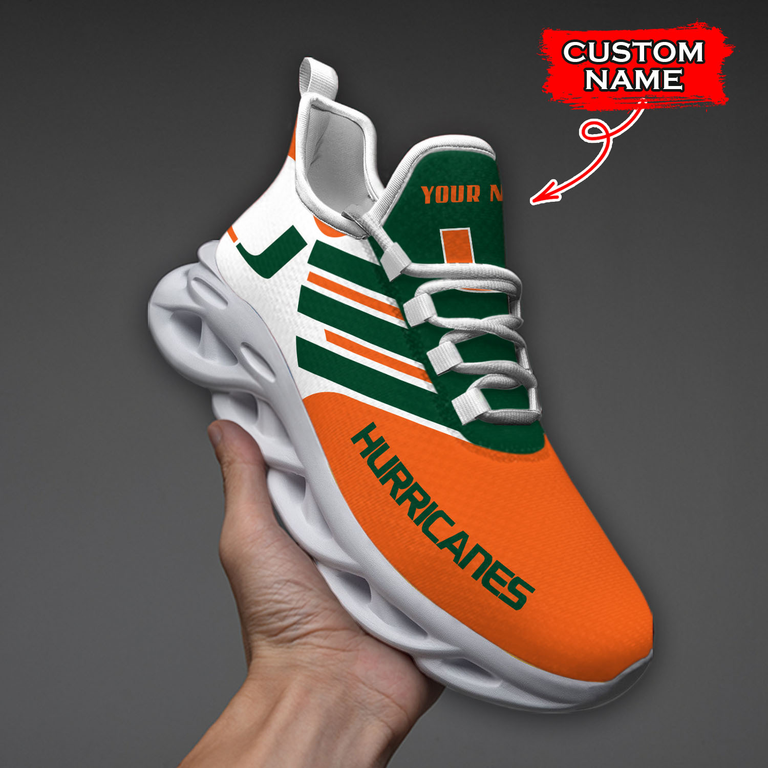 Miami Hurricanes NCAA Max Soul Shoes Sneakers For Men And Women