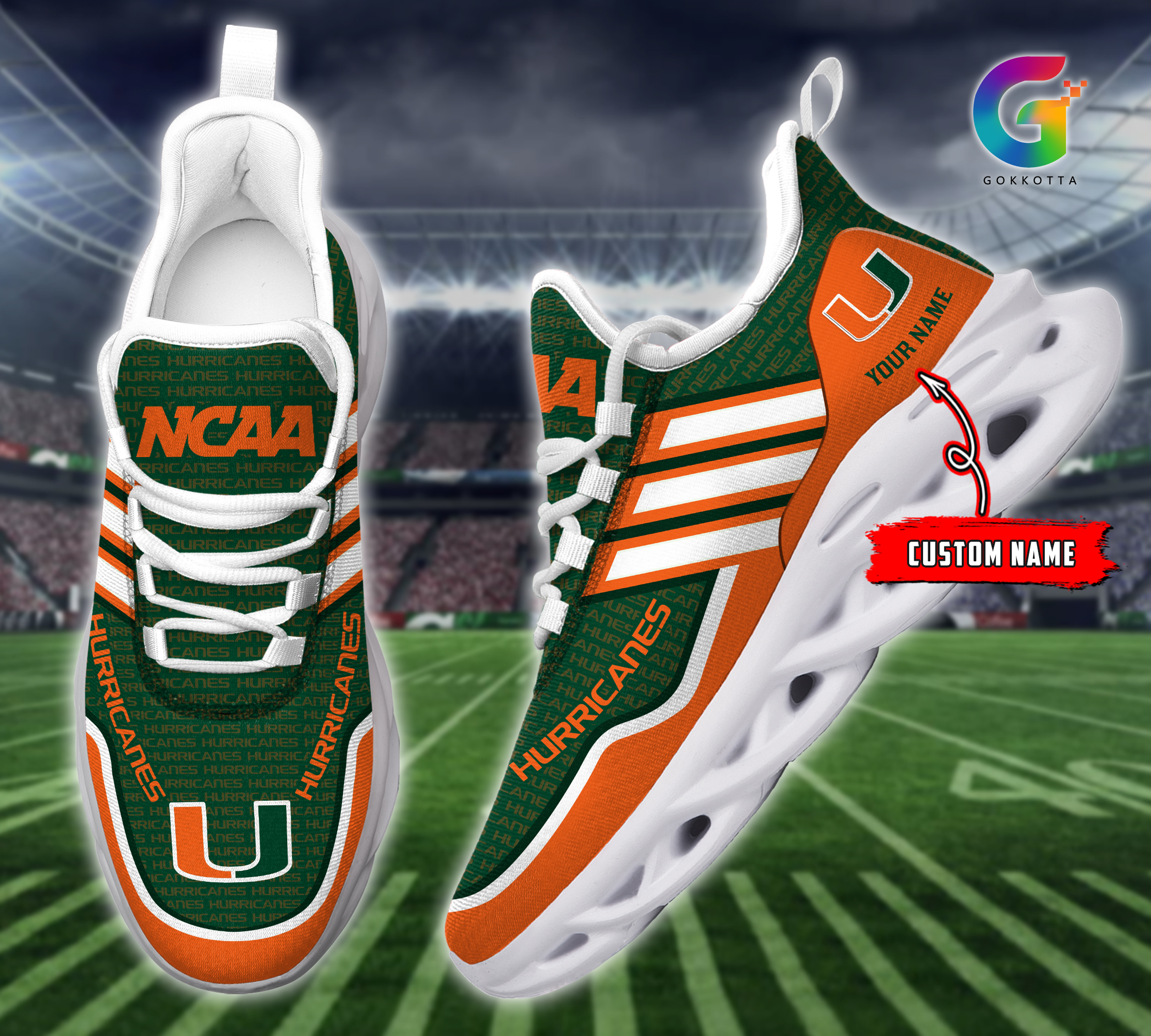 Miami Hurricanes NCAA Max Soul Shoes Sneakers For Men And Women