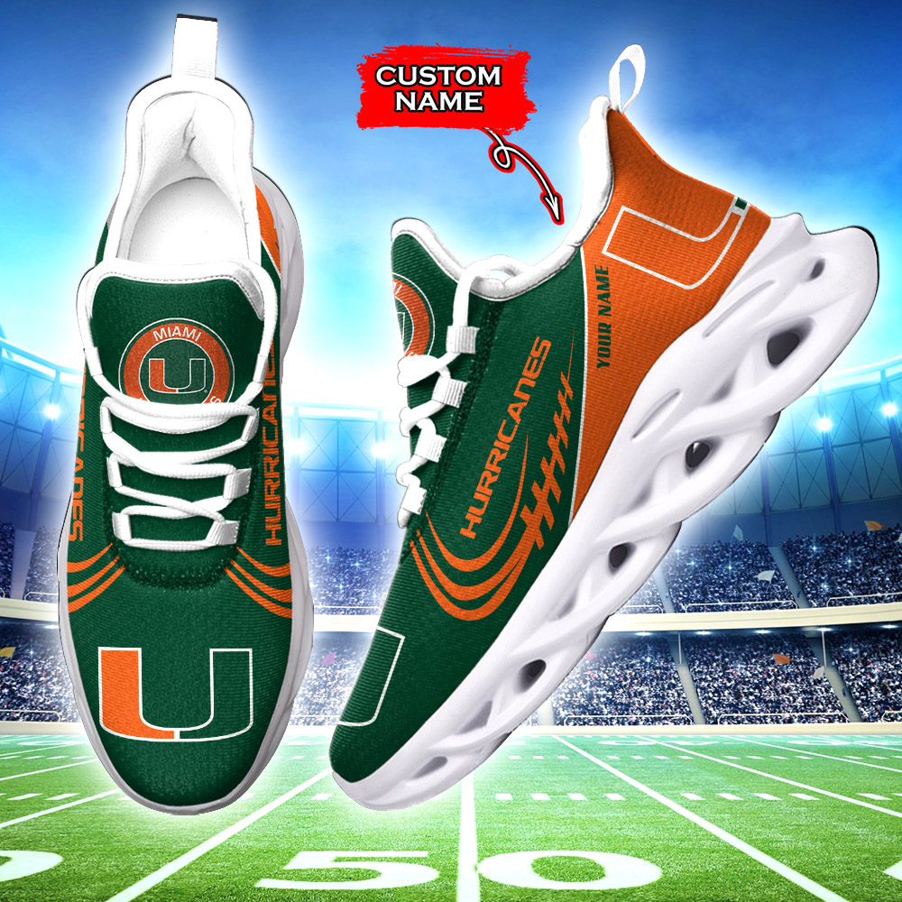 Miami Hurricanes NCAA Max Soul Shoes Sneakers For Men And Women