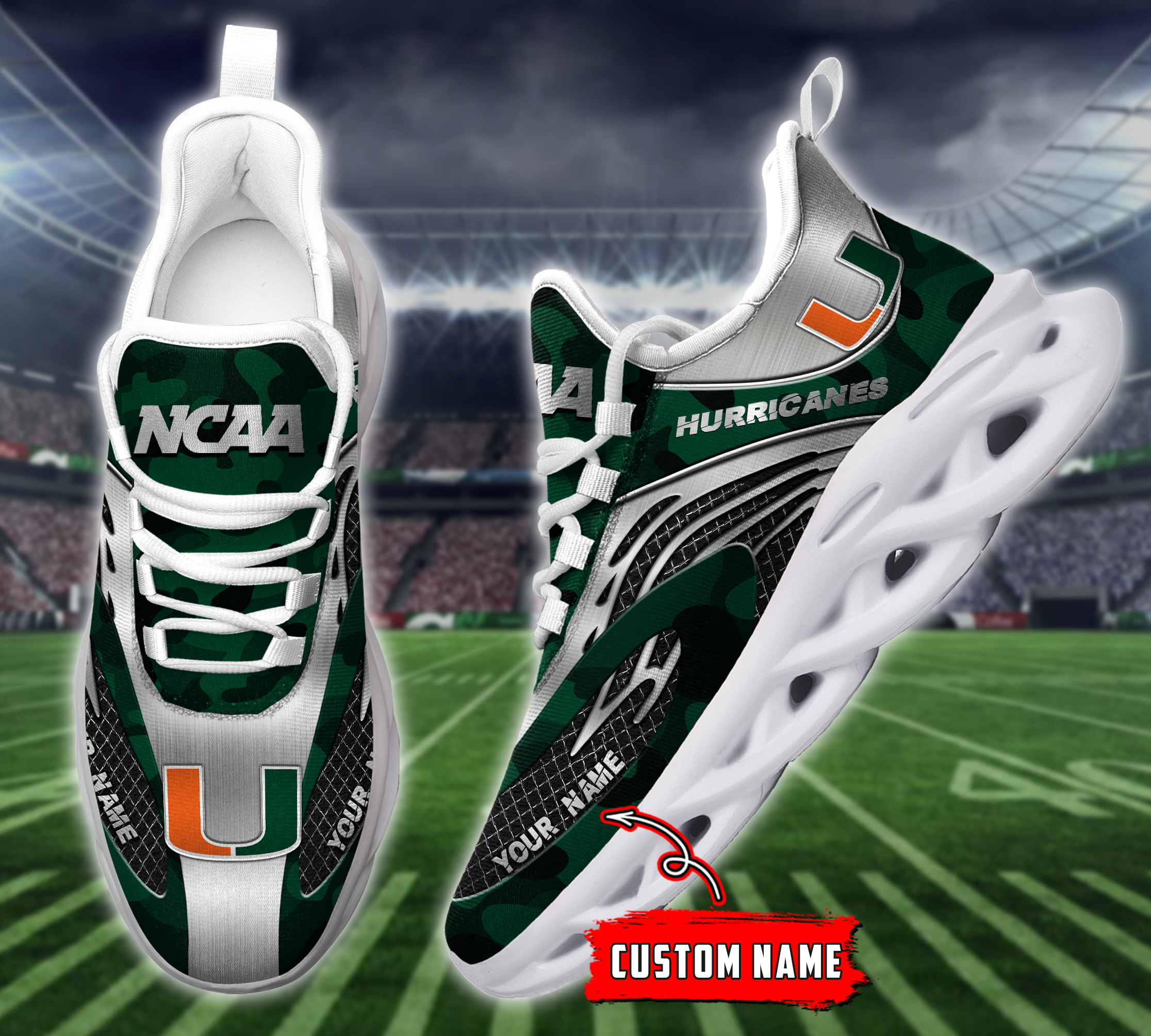 Miami Hurricanes NCAA Max Soul Shoes Sneakers For Men And Women
