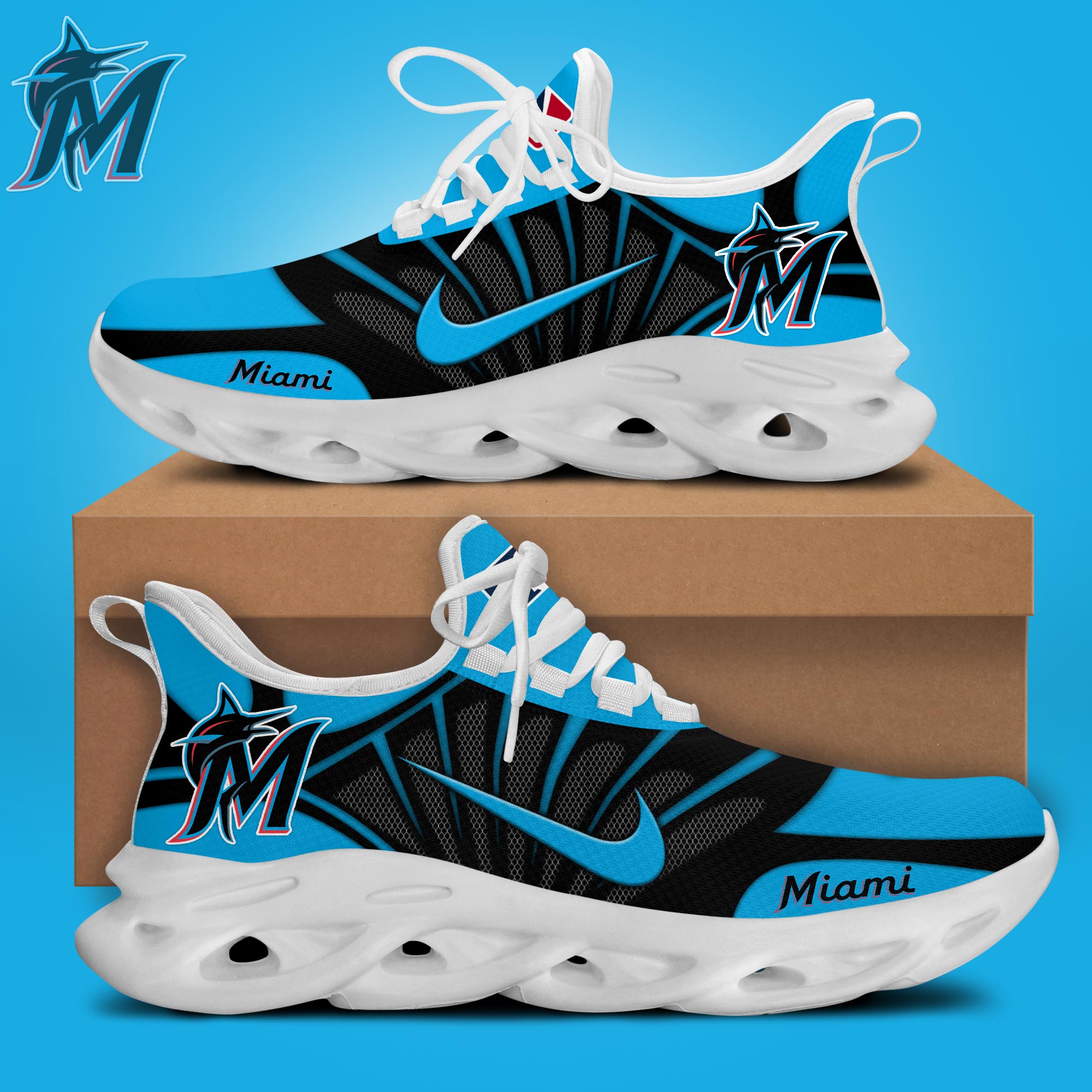 Miami Marlins Max Soul Shoes Sneakers For Men And Women