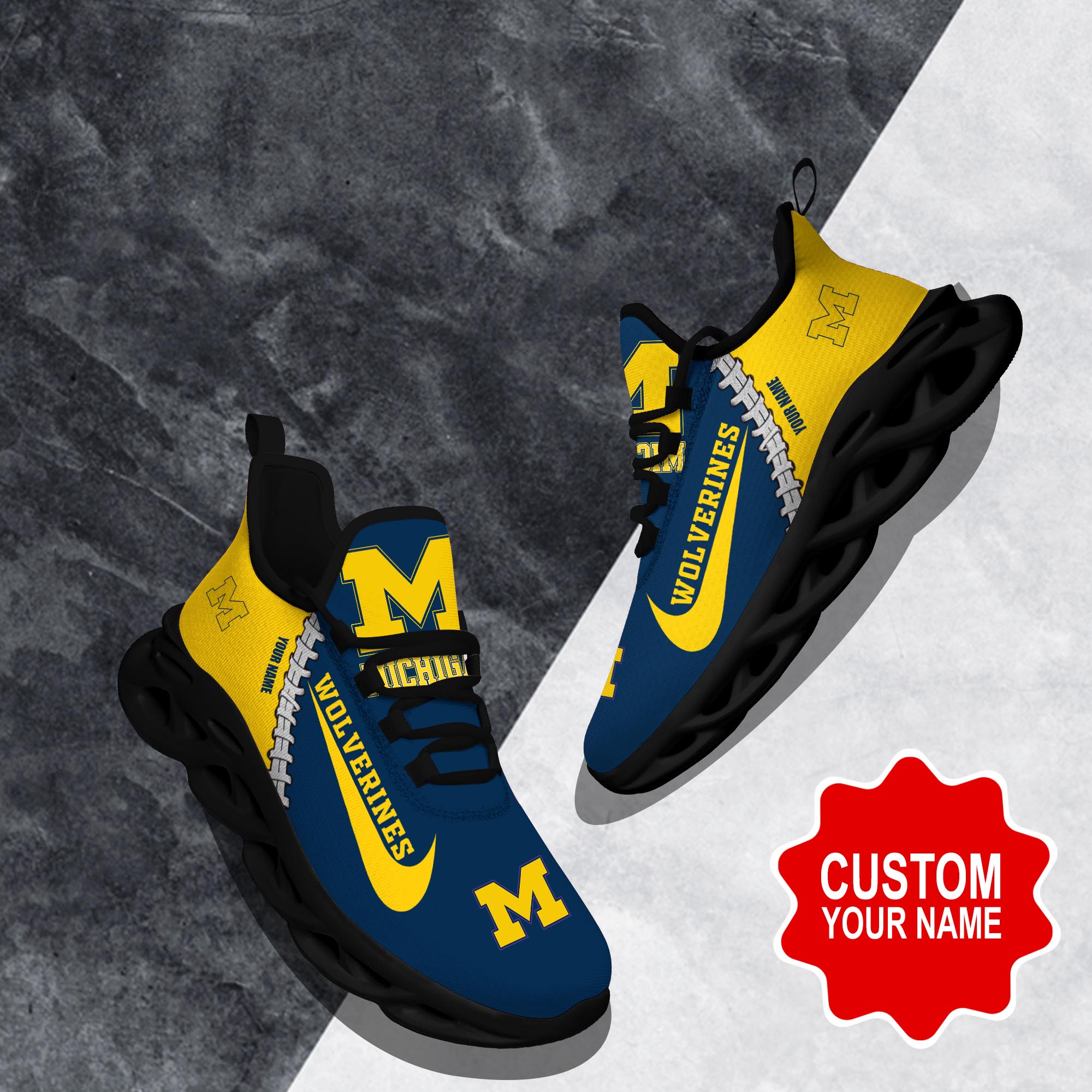 Michigan Wolverines Max Soul Shoes Sneakers For Men And Women