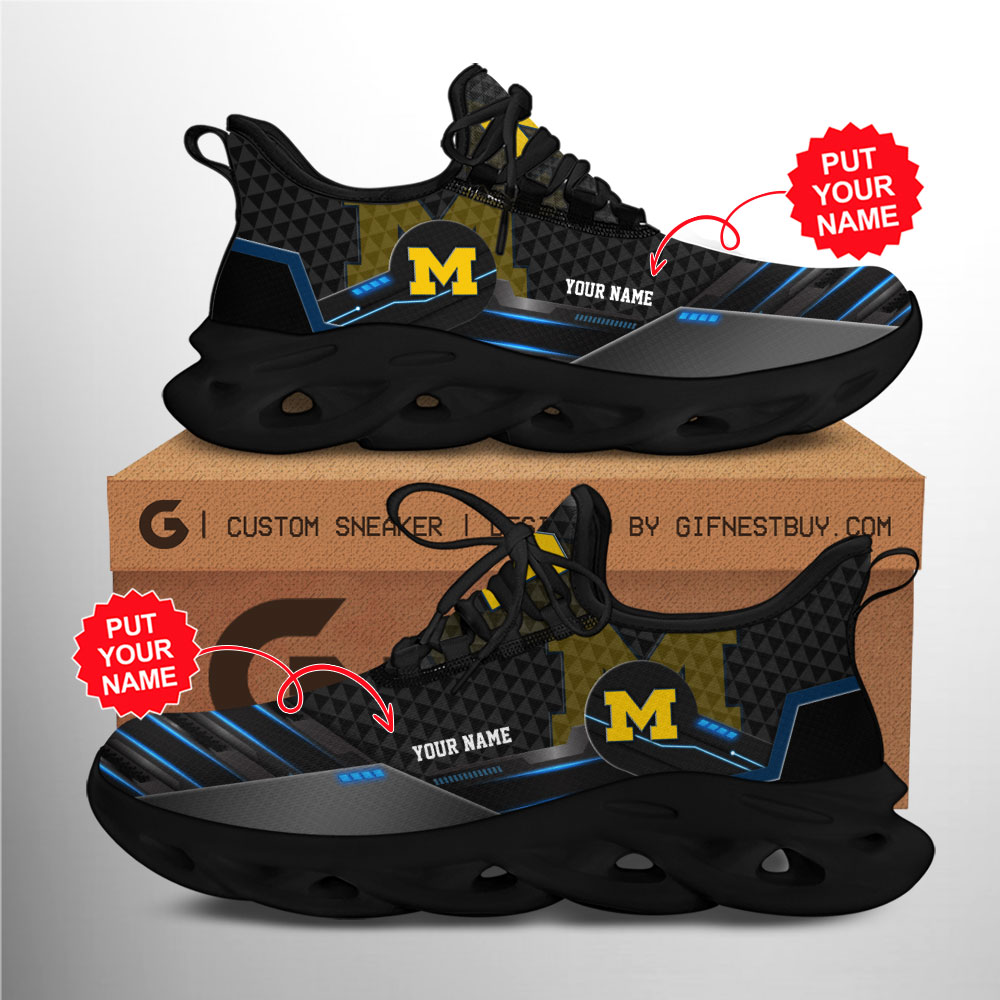 Michigan Wolverines Max Soul Shoes Sneakers For Men And Women