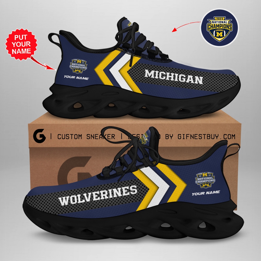 Michigan Wolverines Max Soul Shoes Sneakers For Men And Women