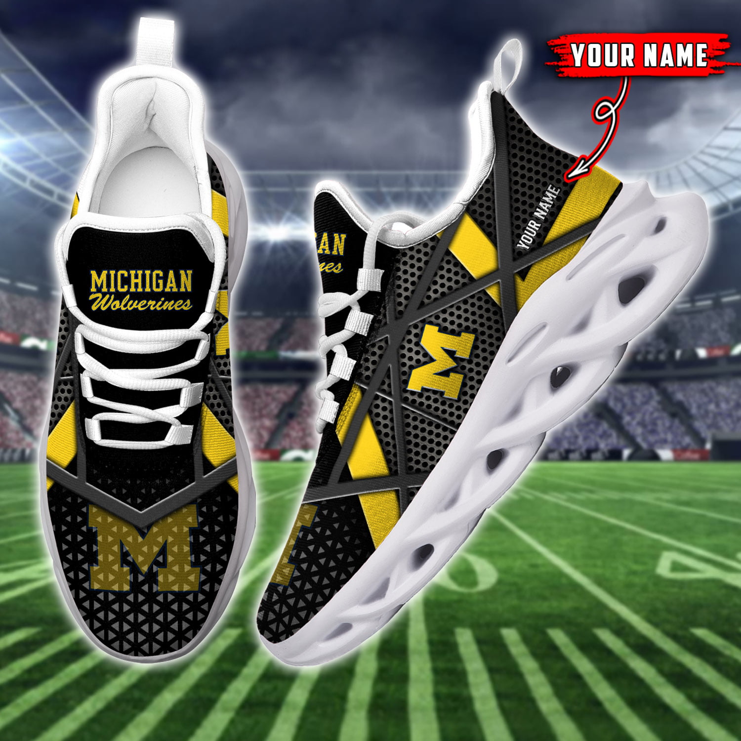 Michigan Wolverines NCAA Max Soul Shoes Sneakers For Men And Women