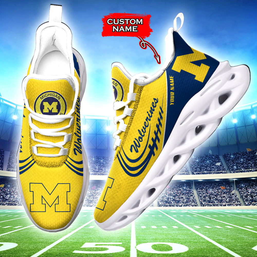 Michigan Wolverines NCAA Max Soul Shoes Sneakers For Men And Women