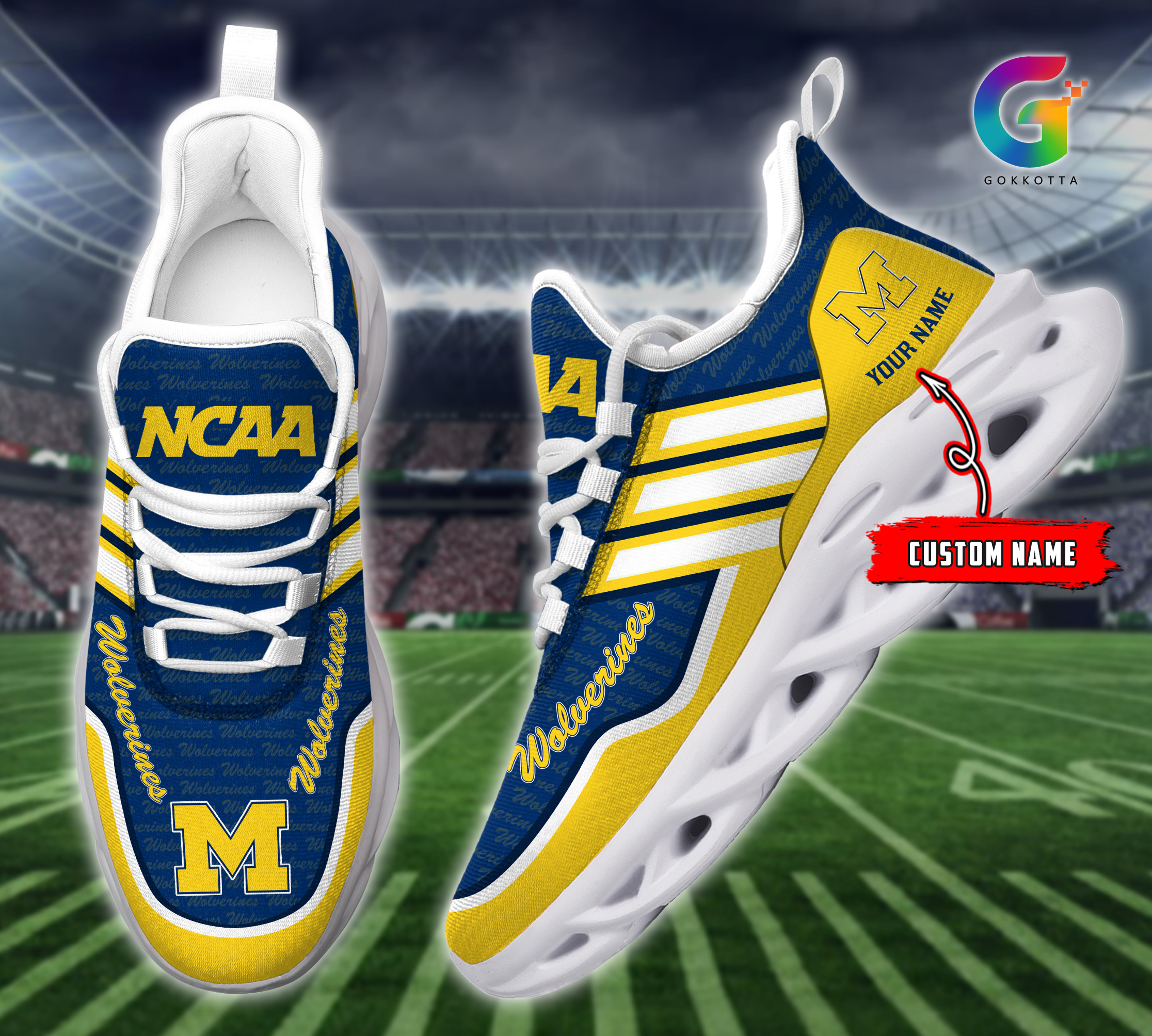 Michigan Wolverines NCAA Max Soul Shoes Sneakers For Men And Women