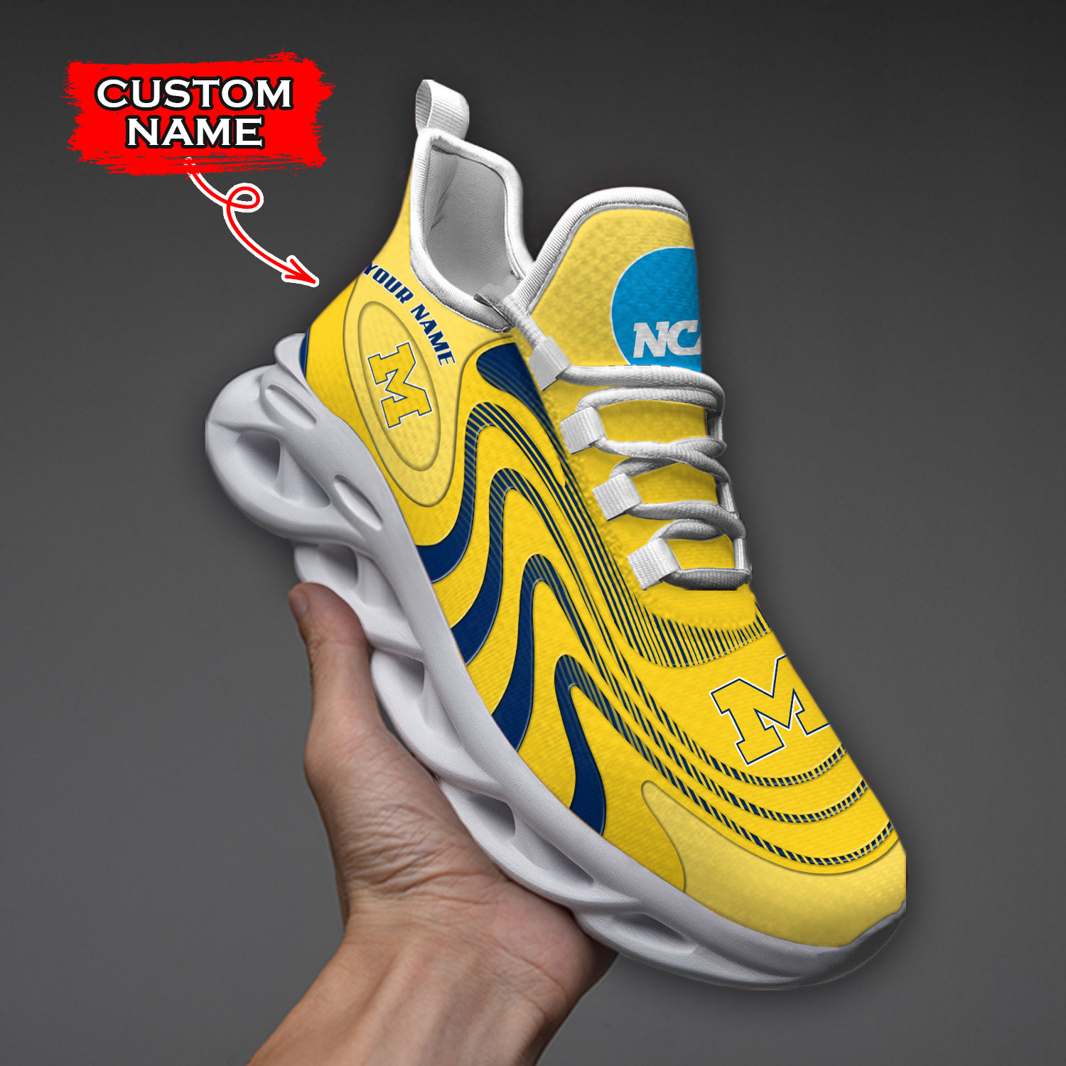 Michigan Wolverines NCAA Max Soul Shoes Sneakers For Men And Women