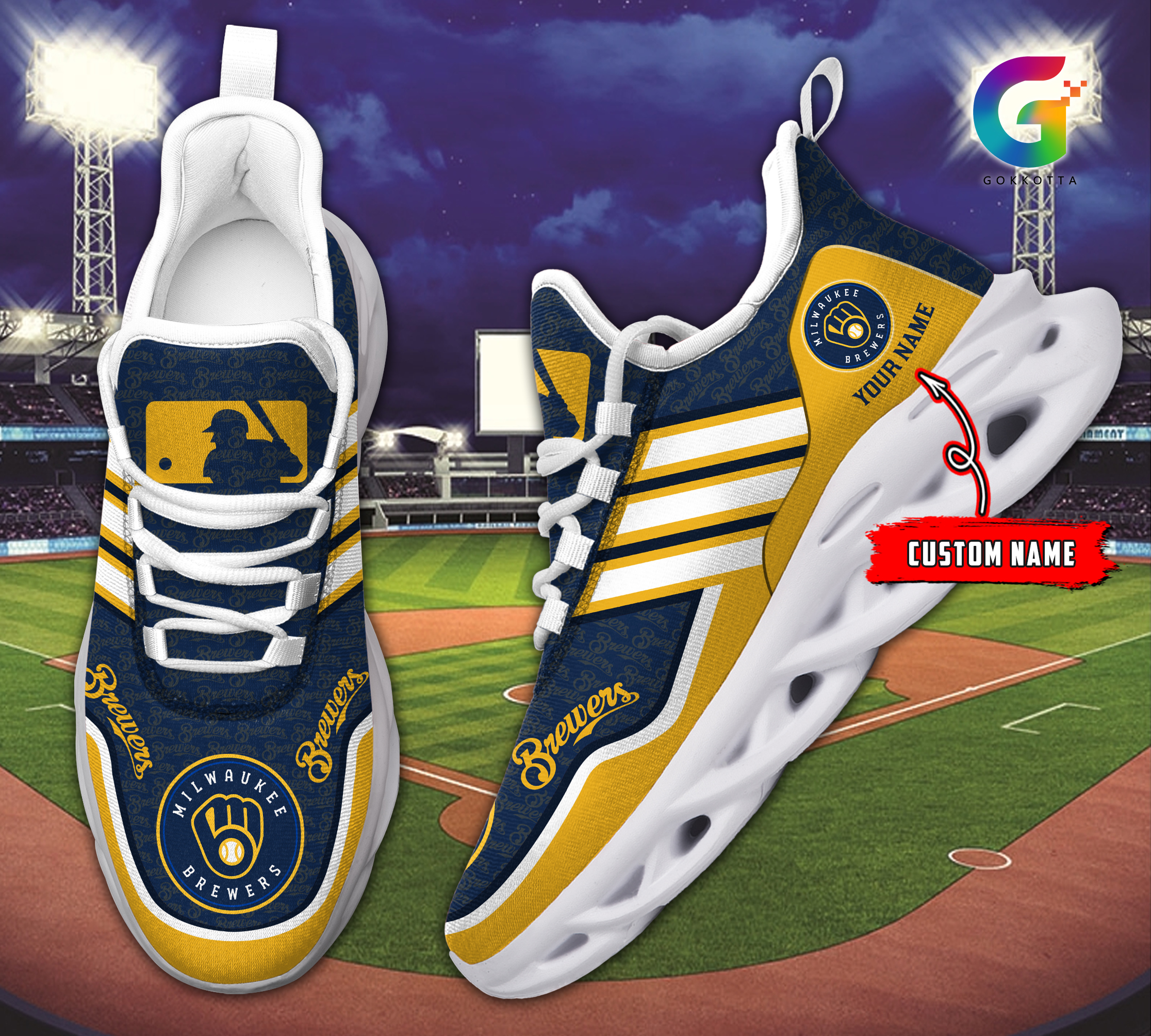 Milwaukee Brewers MLB Max Soul Shoes Sneakers For Men And Women
