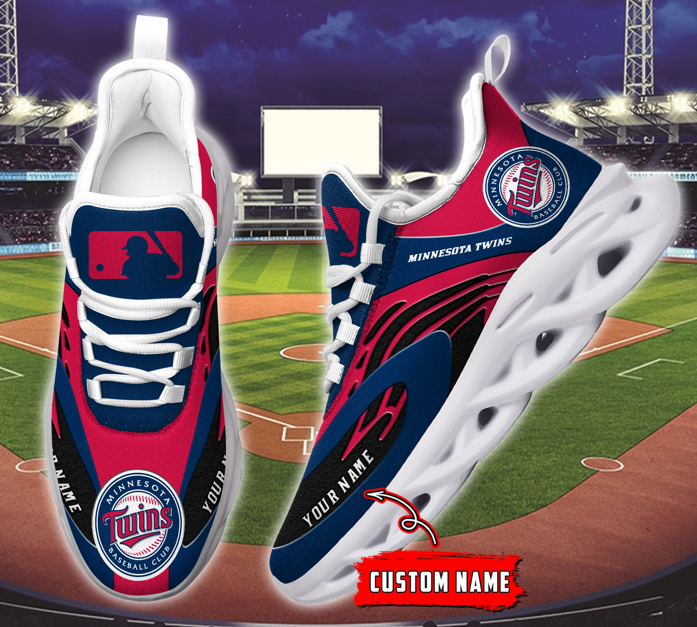 Minnesota Twins MLB Max Soul Shoes Sneakers For Men And Women