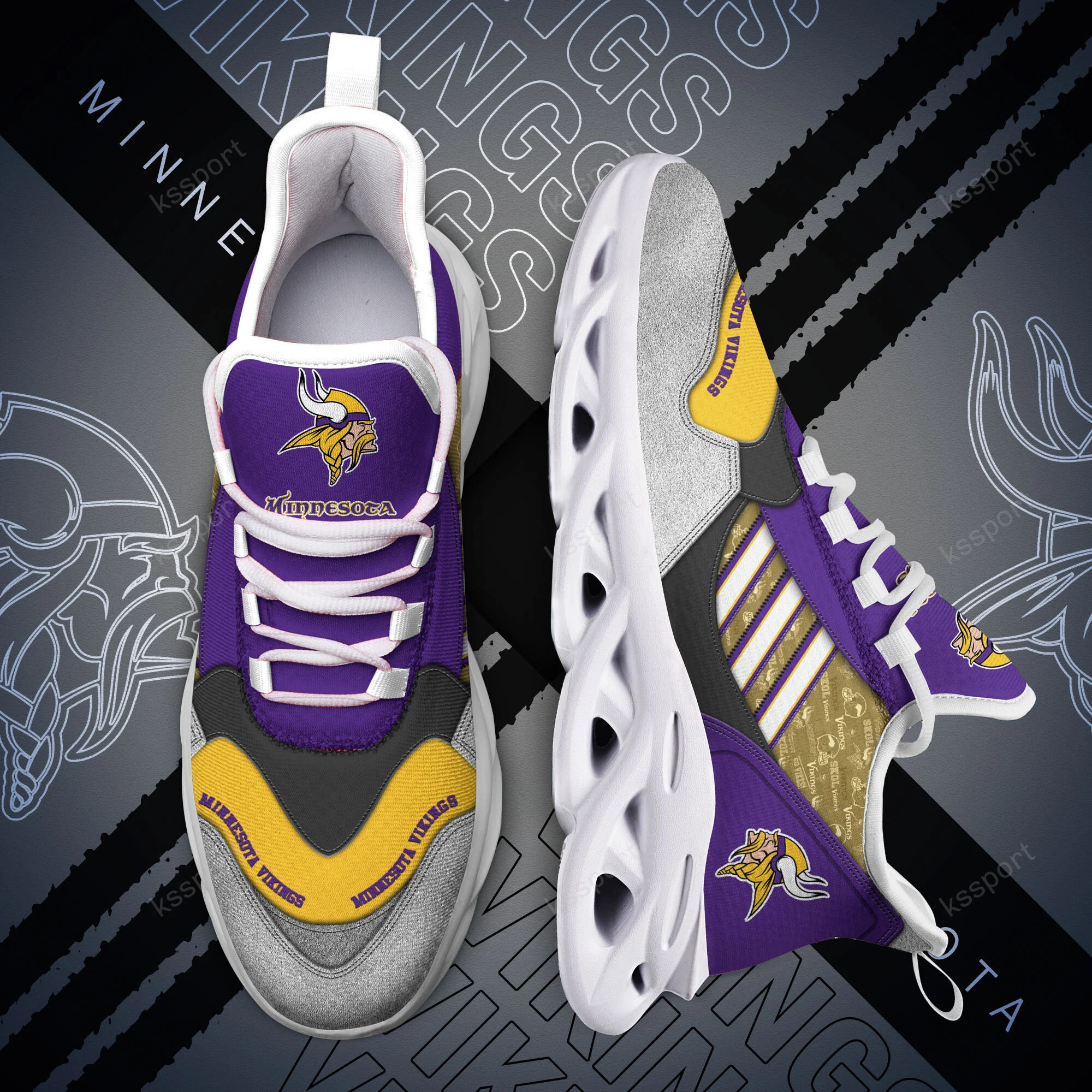 Minnesota Vikings NFL Max Soul Shoes Sneakers For Men And Women