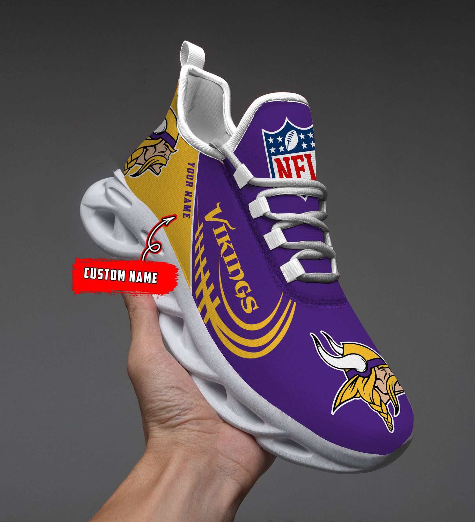 Minnesota Vikings NFL Max Soul Shoes Sneakers For Men And Women