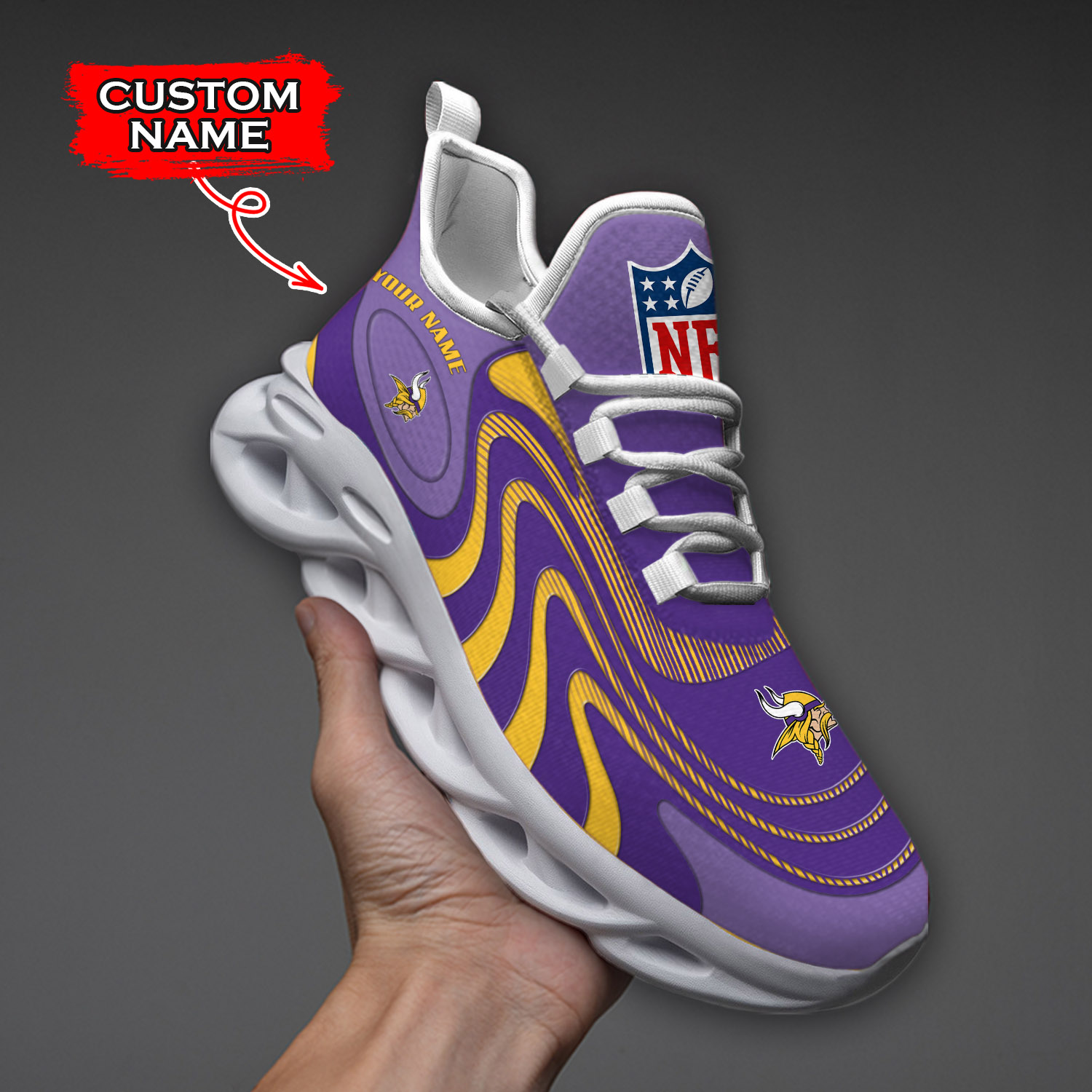 Minnesota Vikings NFL Max Soul Shoes Sneakers For Men And Women