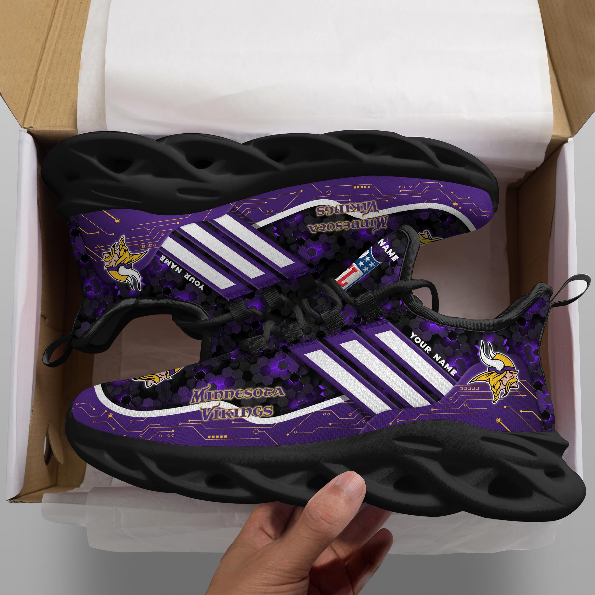 Minnesota Vikings NFL Max Soul Shoes Sneakers For Men And Women