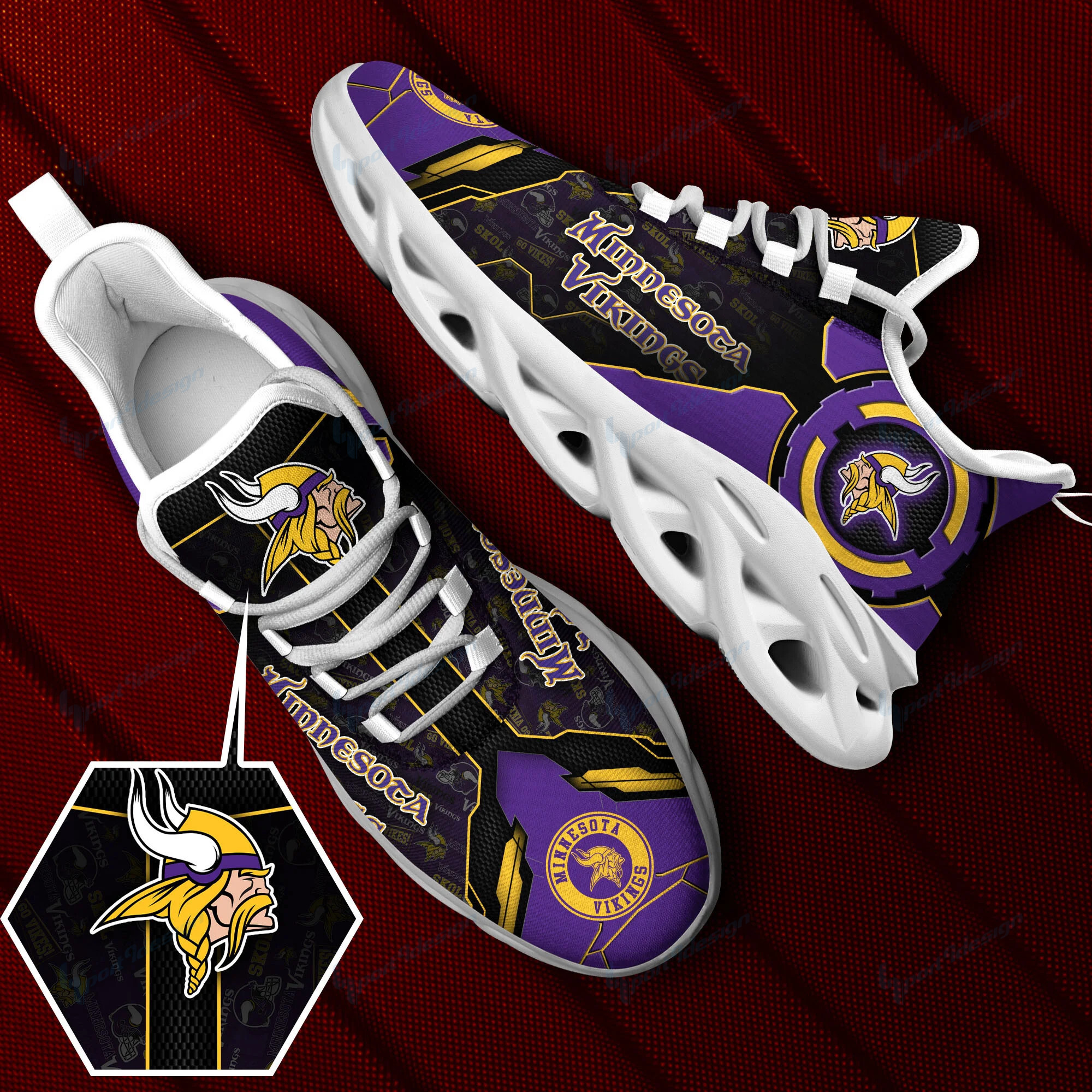 Minnesota Vikings NFL Max Soul Shoes Sneakers For Men And Women