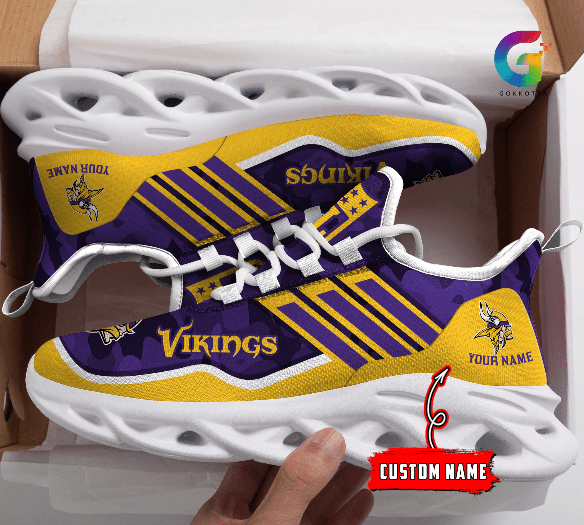 Minnesota Vikings NFL Max Soul Shoes Sneakers For Men And Women