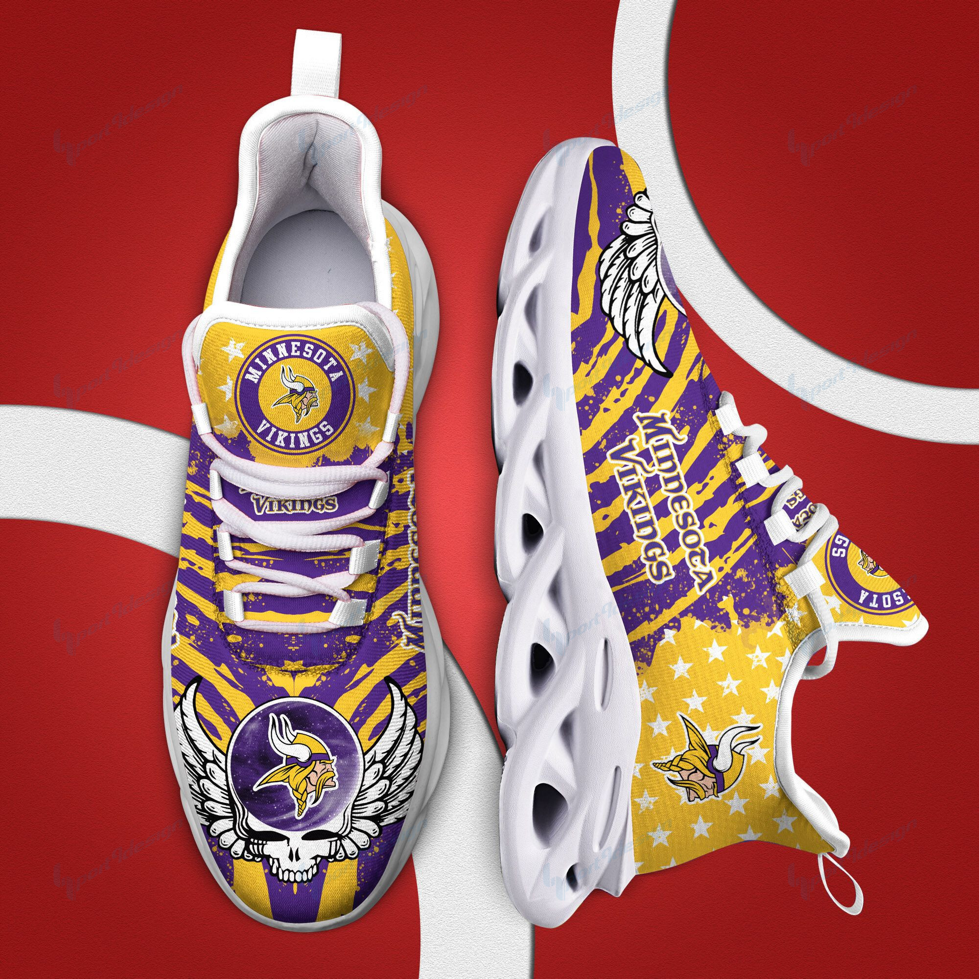 Minnesota Vikings NFL Max Soul Shoes Sneakers For Men And Women