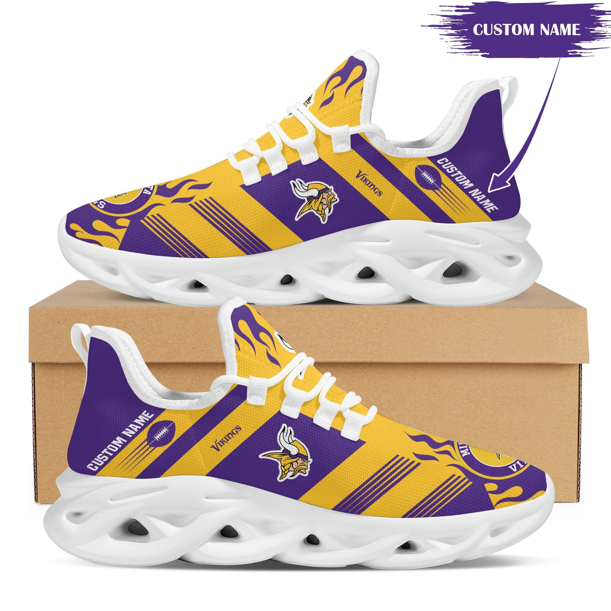 Minnesota Vikings NFL Max Soul Shoes Sneakers For Men And Women