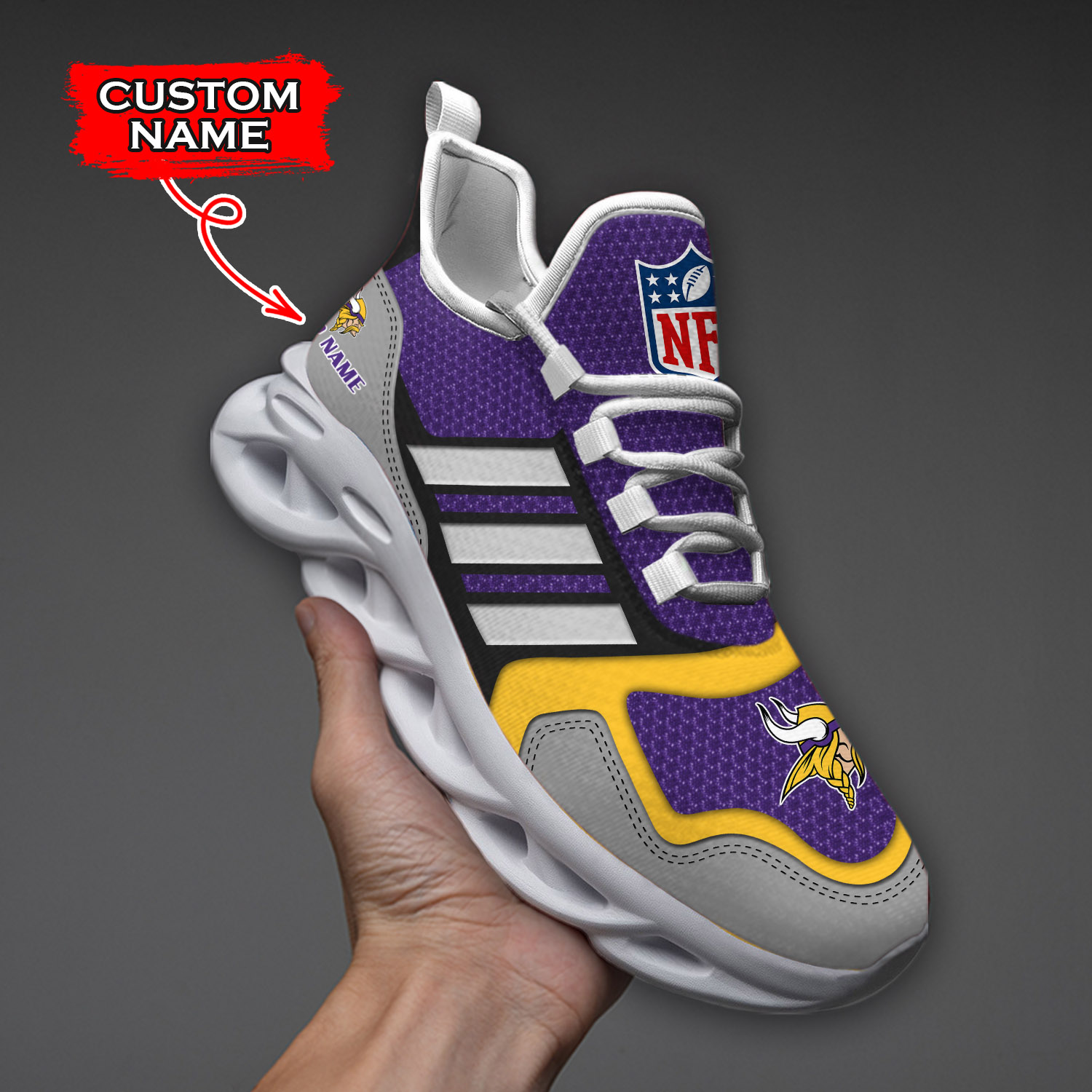 Minnesota Vikings NFL Max Soul Shoes Sneakers For Men And Women